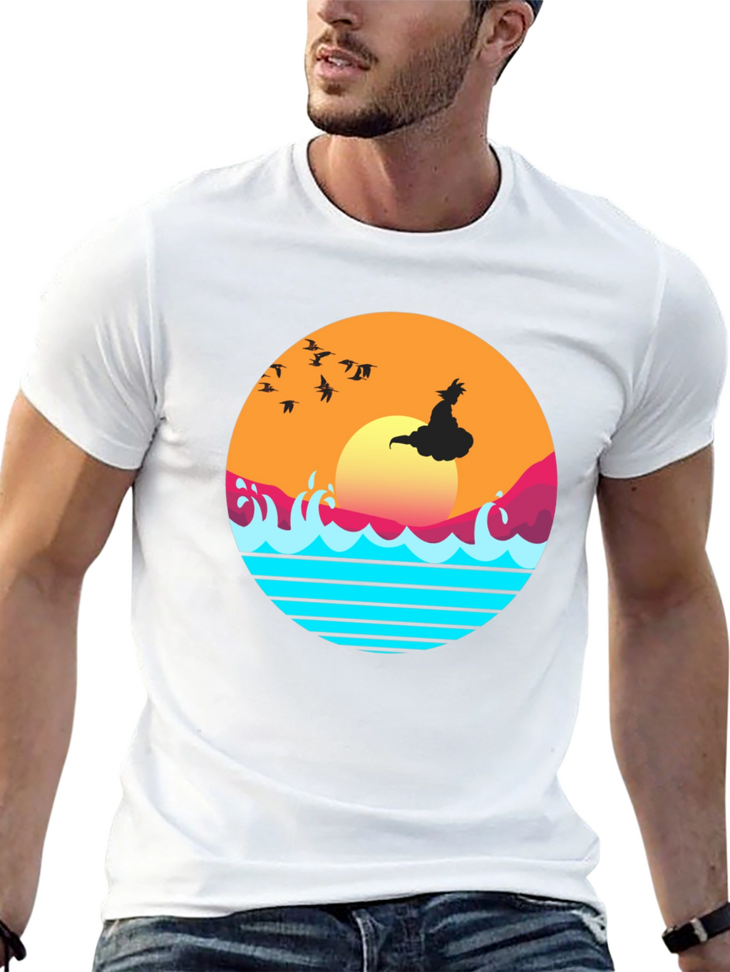 Retro Anime Sunset Graphic T-Shirt