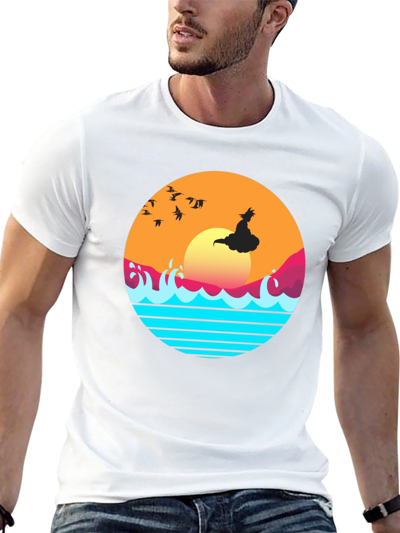 Retro Anime Sunset Graphic T-Shirt
