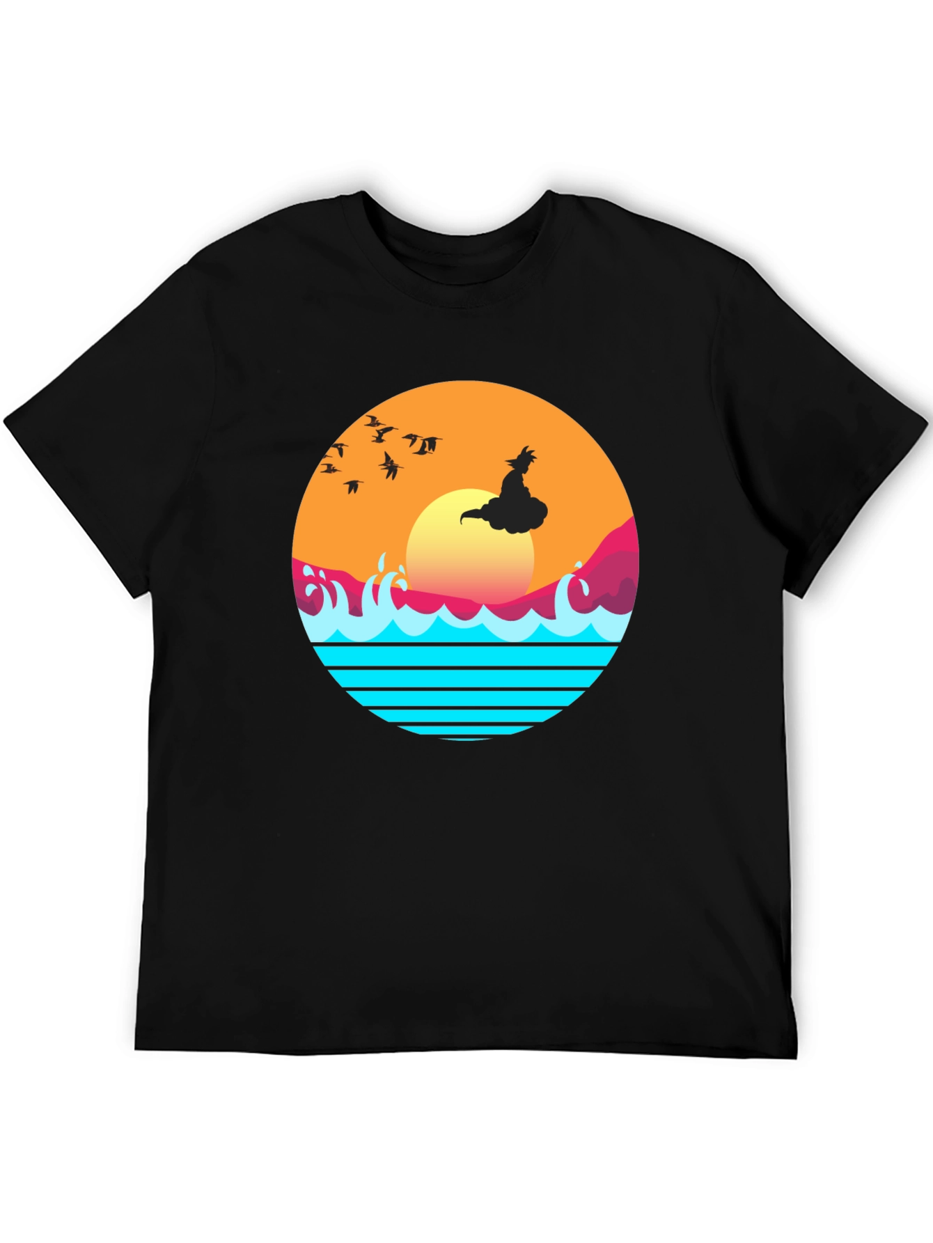 Retro Anime Sunset Graphic T-Shirt