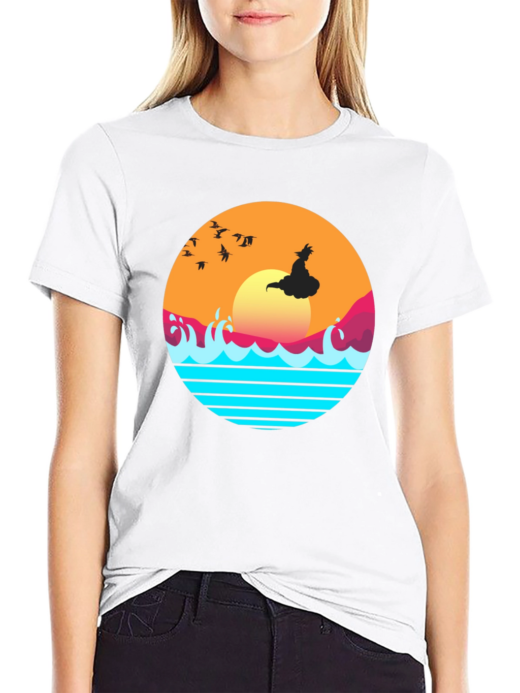 Retro Anime Sunset Graphic T-Shirt