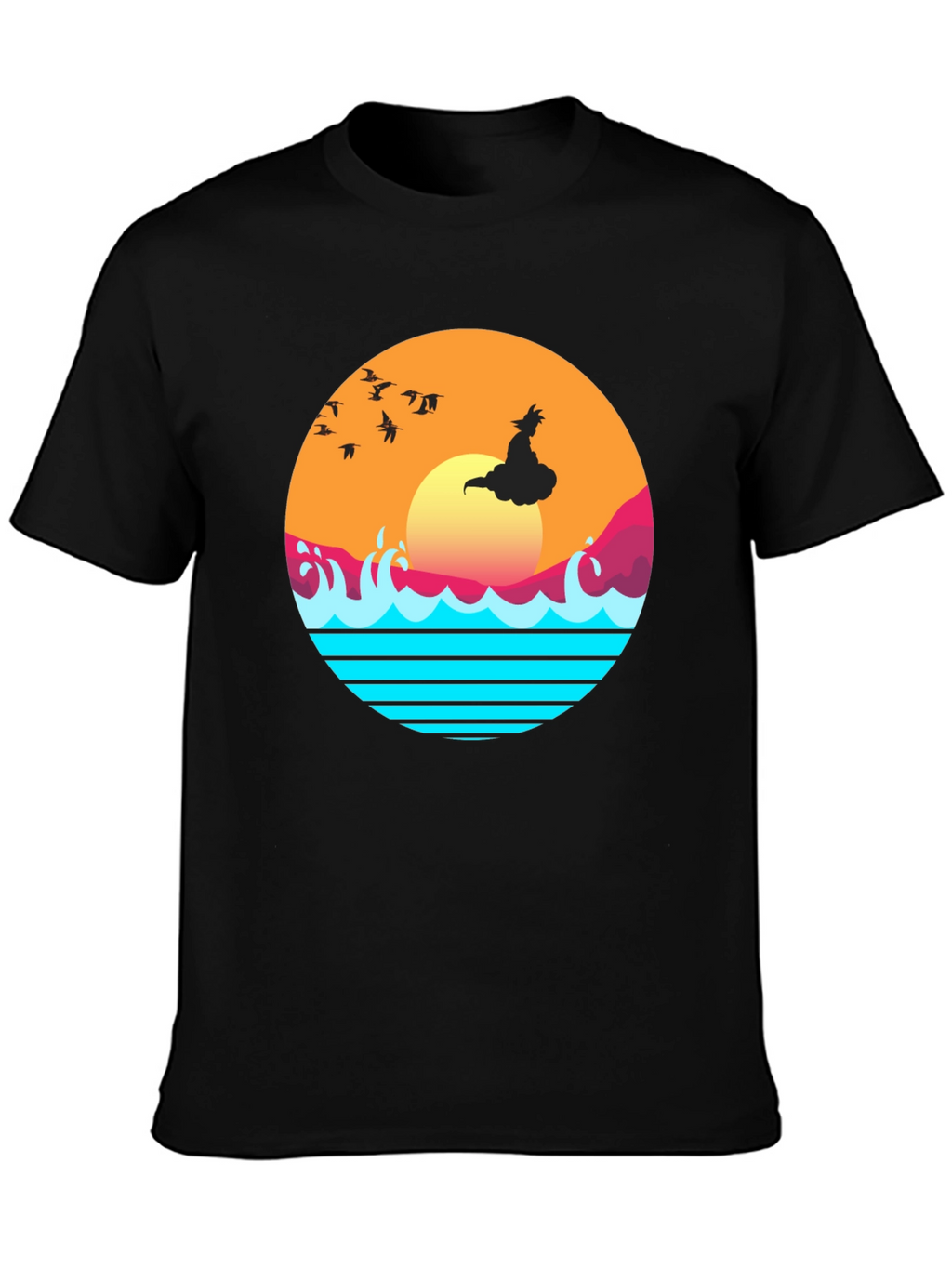 Retro Anime Sunset Graphic T-Shirt