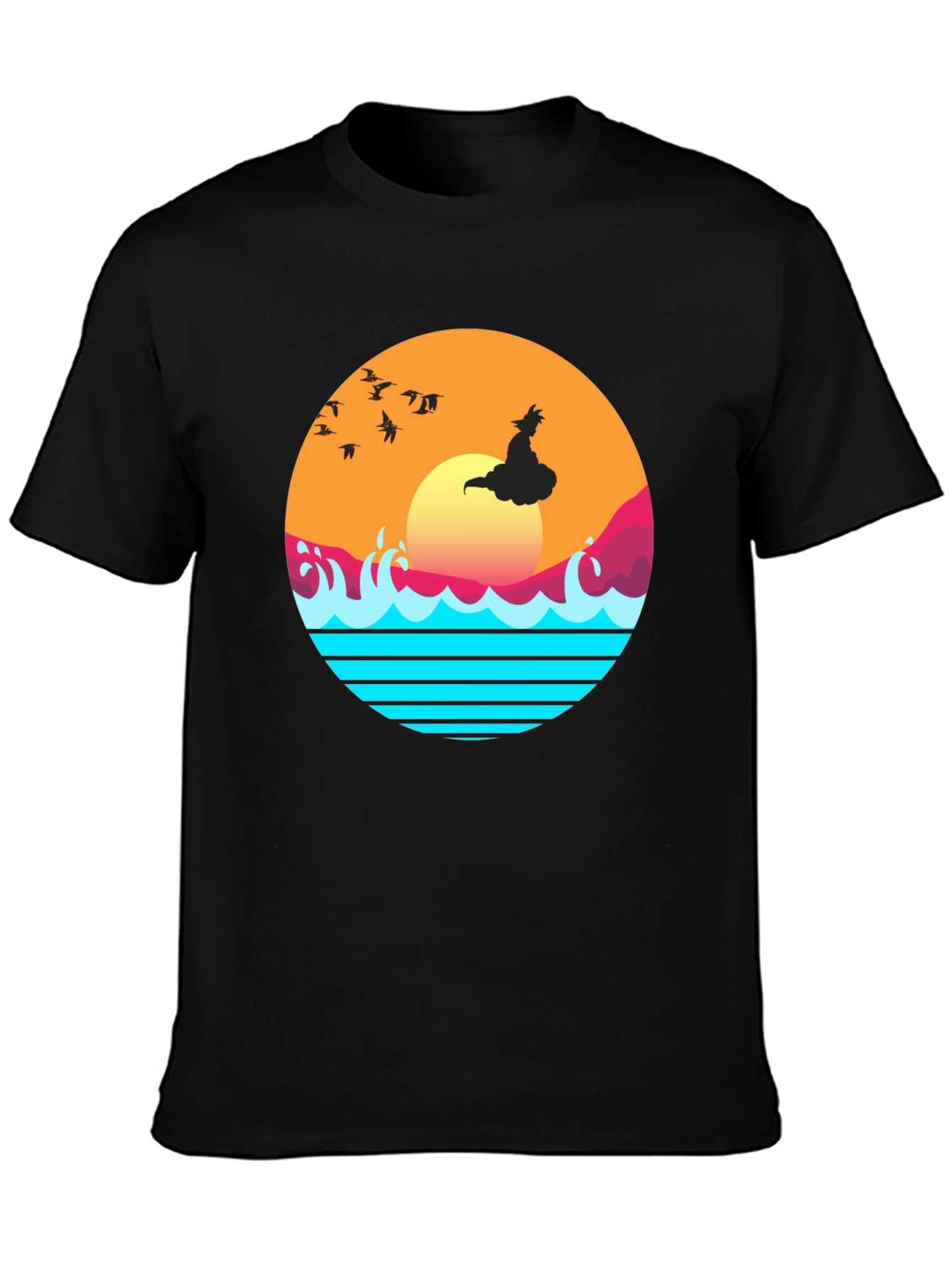 Retro Anime Sunset Graphic T-Shirt