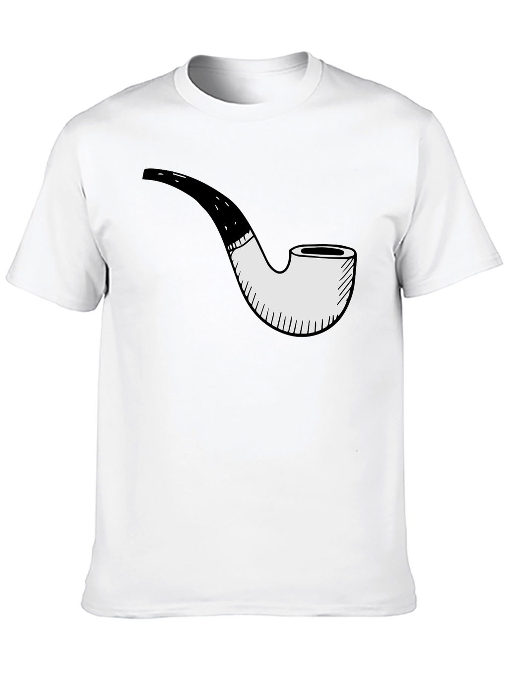 Mens Black T-Shirt with Pipe Graphic