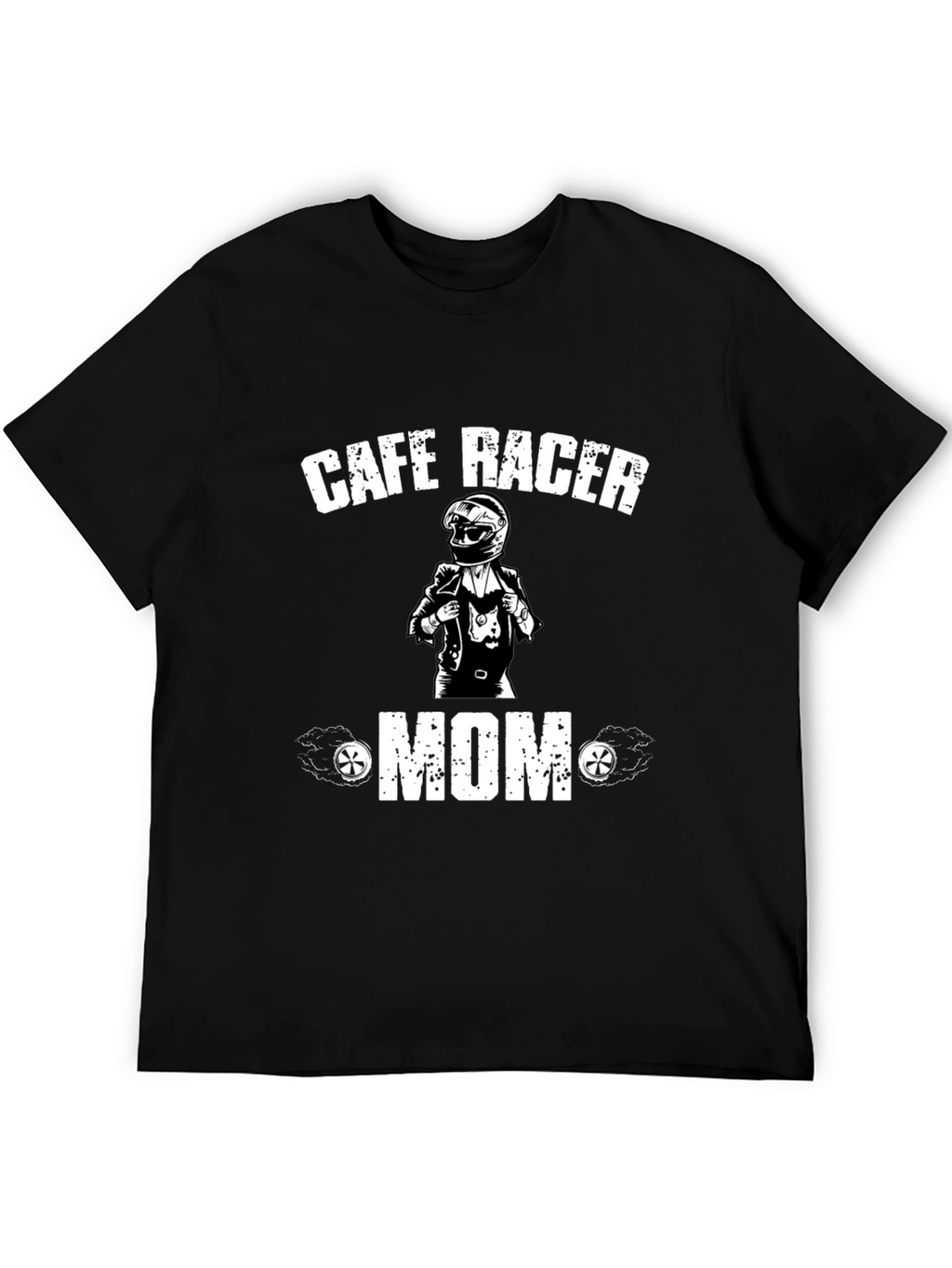 Cafe Racer Mom T-Shirt - Black Cotton Tee