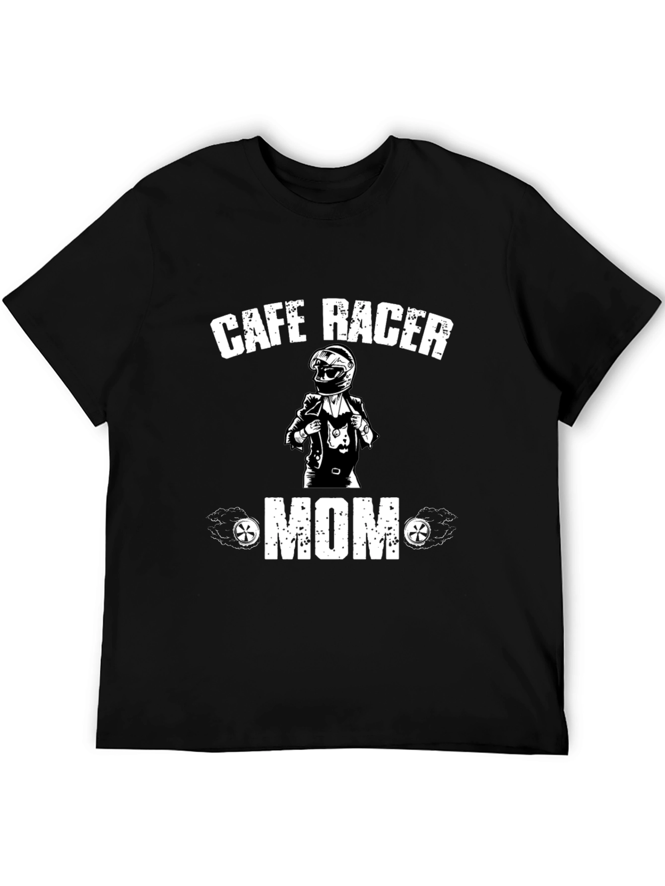 Cafe Racer Mom T-Shirt - Black Cotton Tee