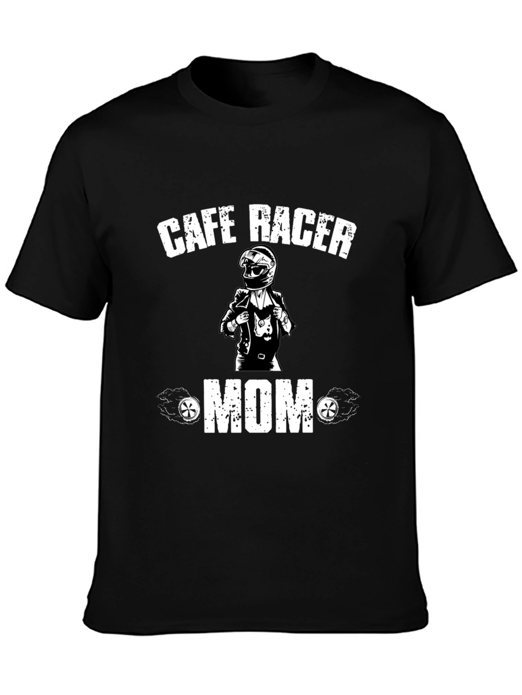 Cafe Racer Mom T-Shirt - Black Cotton Tee