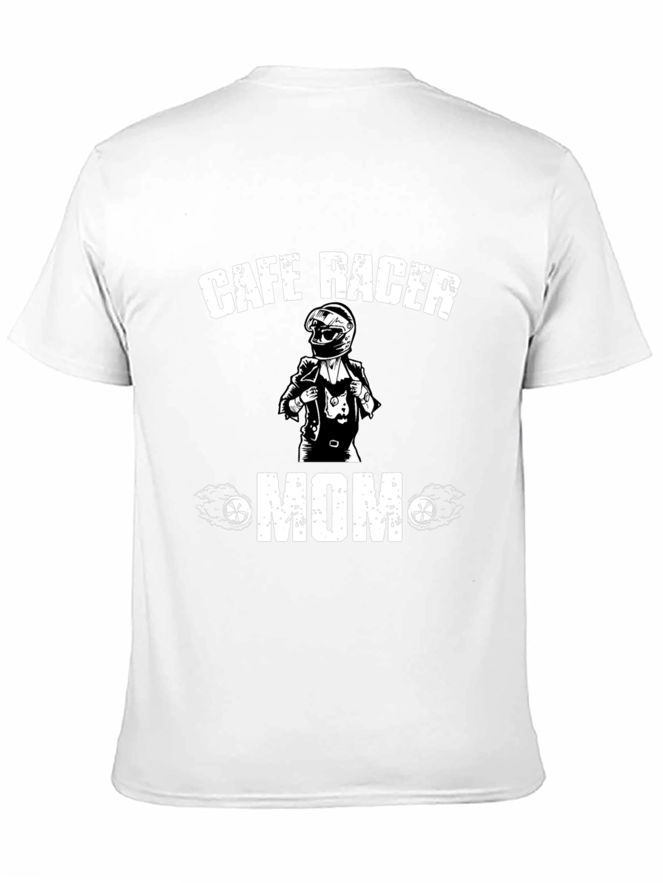 Cafe Racer Mom T-Shirt - Black Cotton Tee