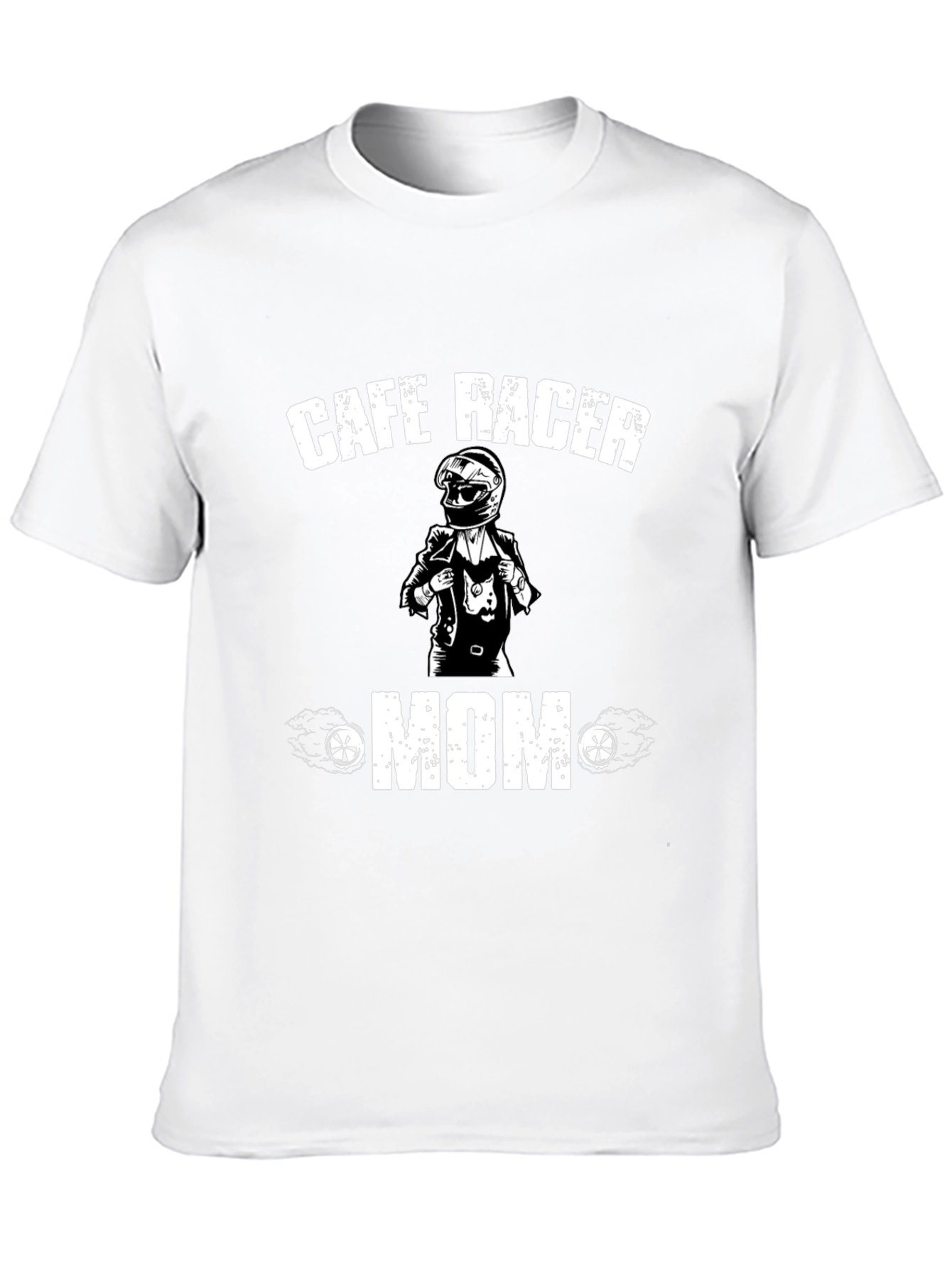 Cafe Racer Mom T-Shirt - Black Cotton Tee