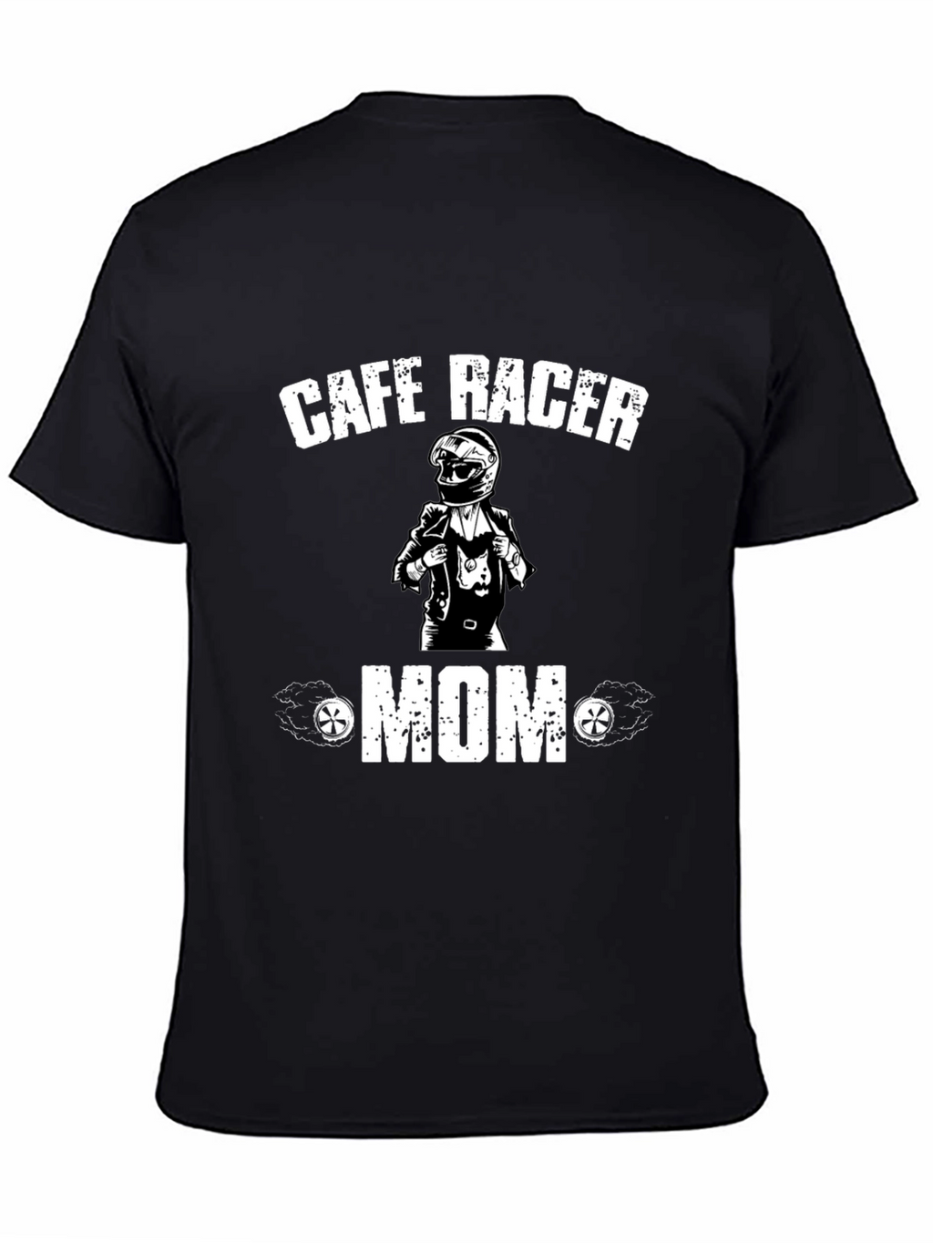 Cafe Racer Mom T-Shirt - Black Cotton Tee