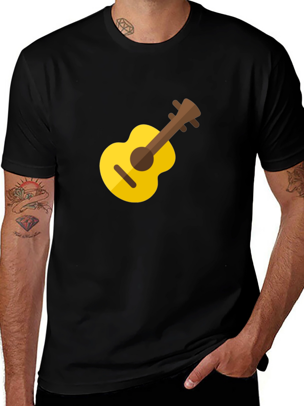 Guitar Graphic Tee - Black Unisex T-Shirt