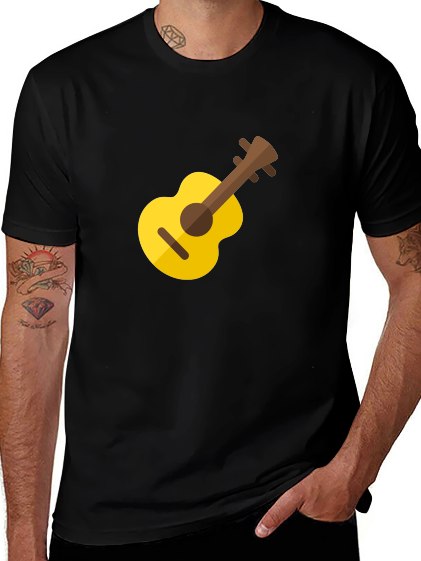 Guitar Graphic Tee - Black Unisex T-Shirt