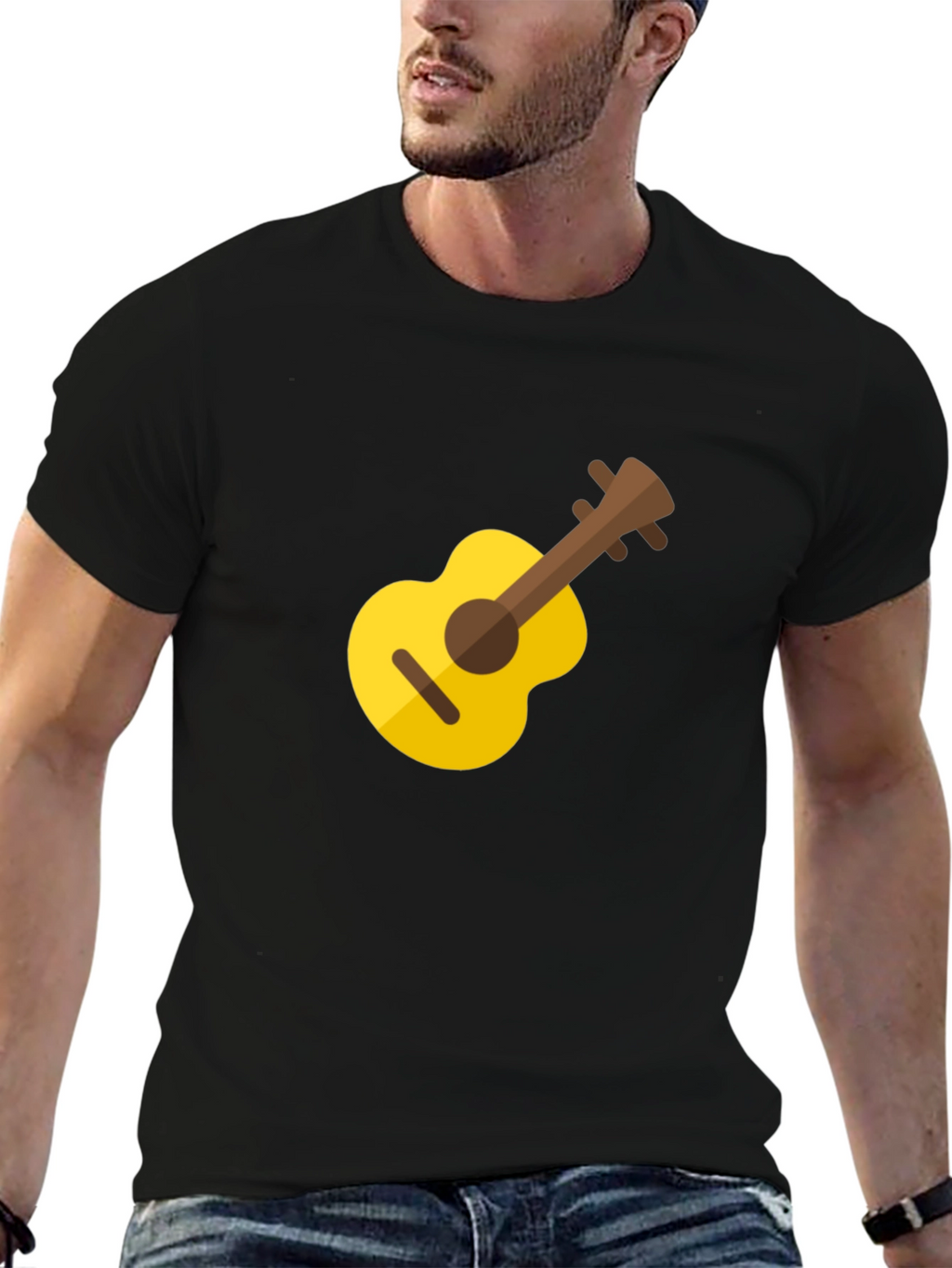 Guitar Graphic Tee - Black Unisex T-Shirt