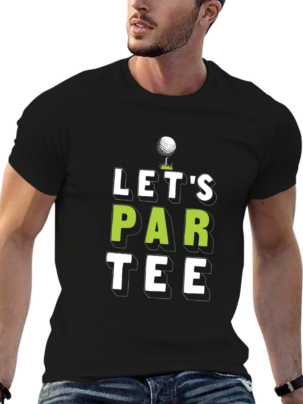 Lets Par Tee Black Graphic Golf T-Shirt