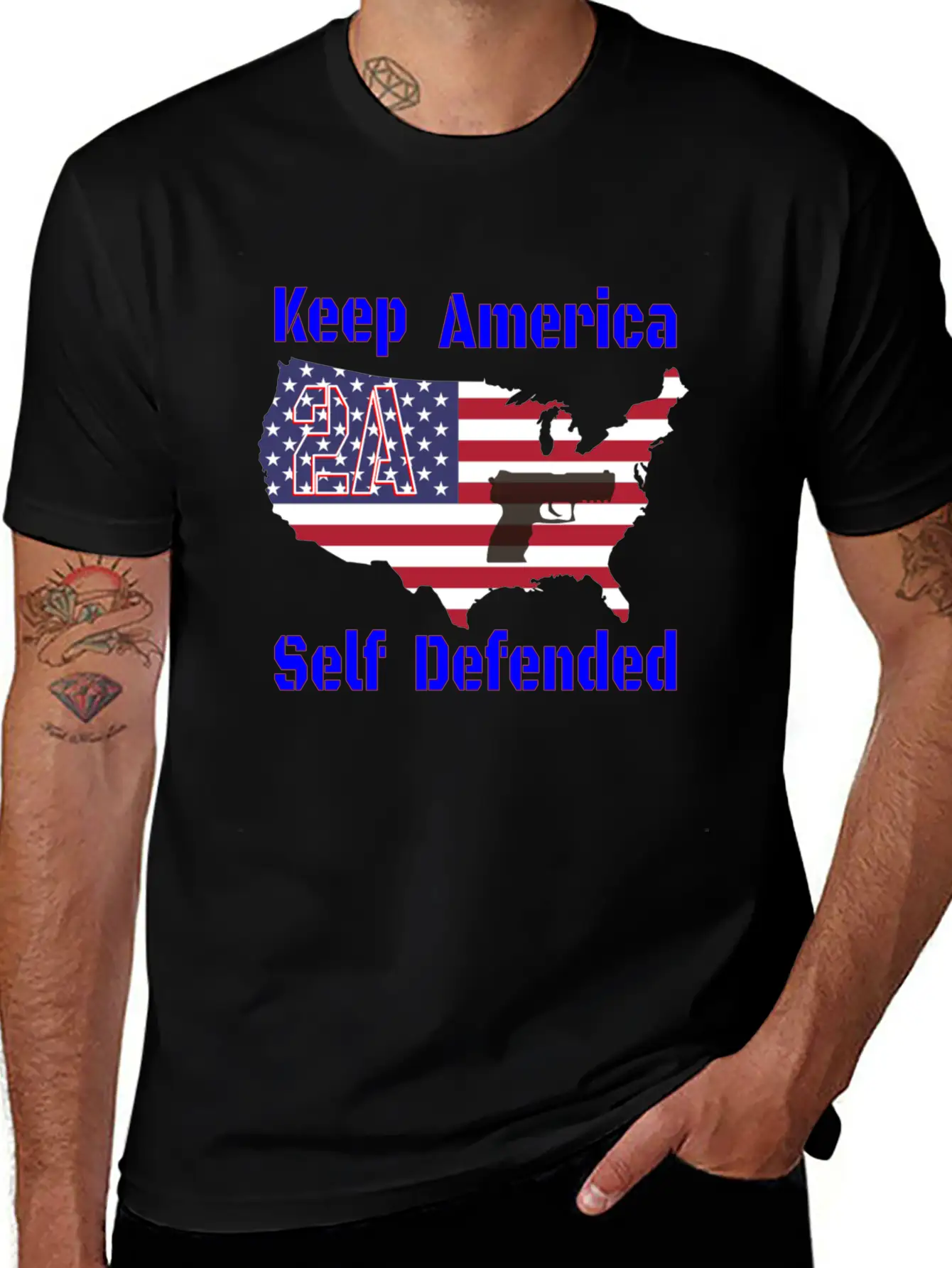 2A Keep America Self Defended Breathable Soft Cotton T-Shirt – Timeless Casual Look