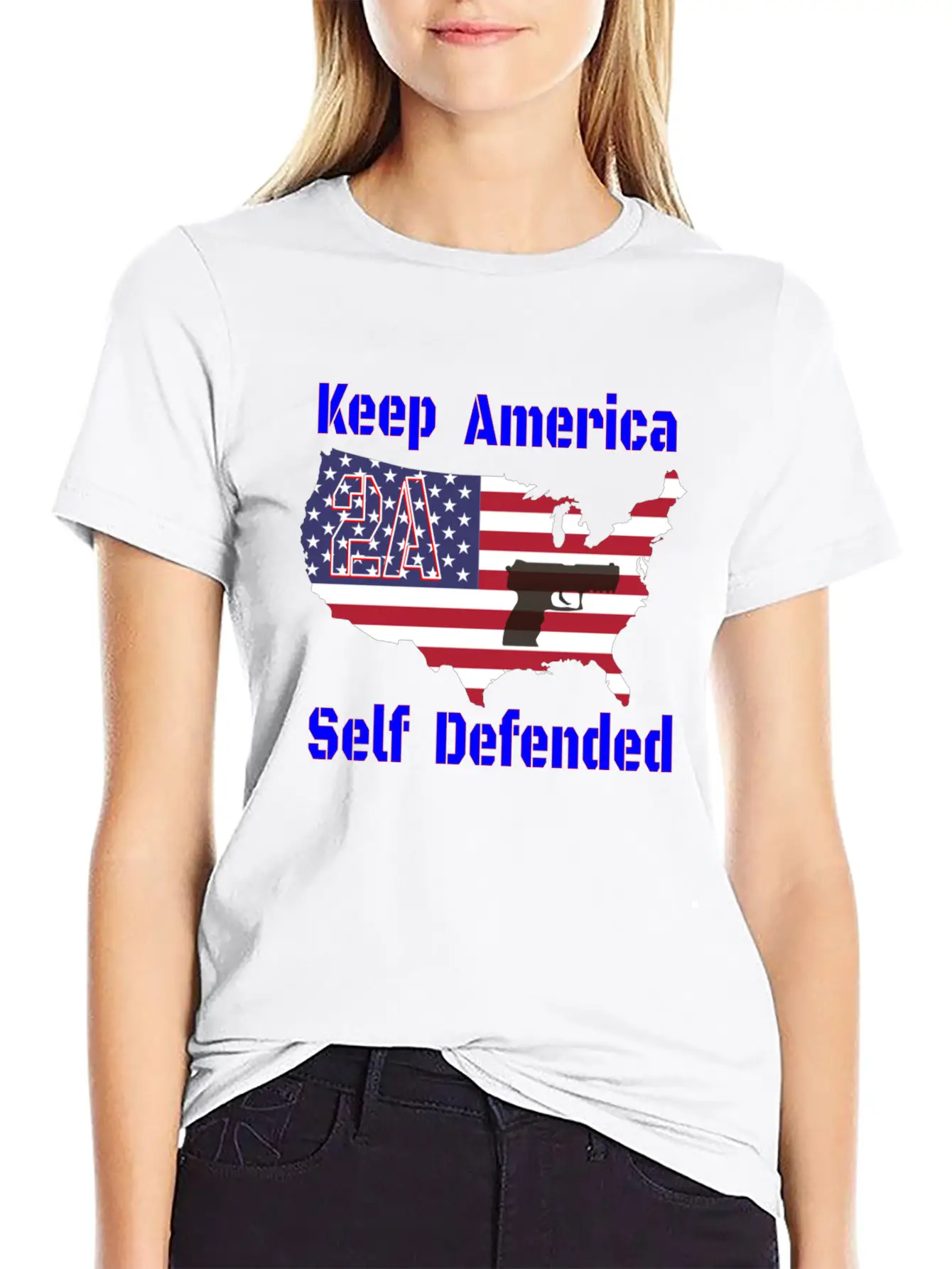 2A Keep America Self Defended Breathable Soft Cotton T-Shirt – Timeless Casual Look