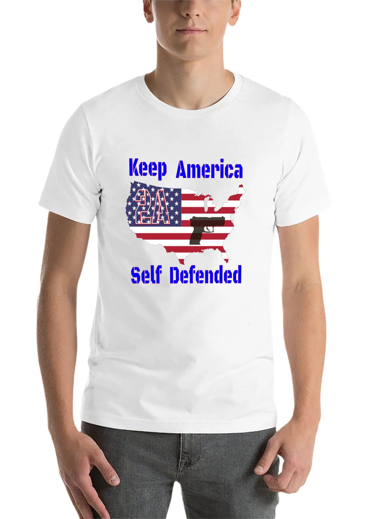 2A Keep America Self Defended Breathable Soft Cotton T-Shirt – Timeless Casual Look