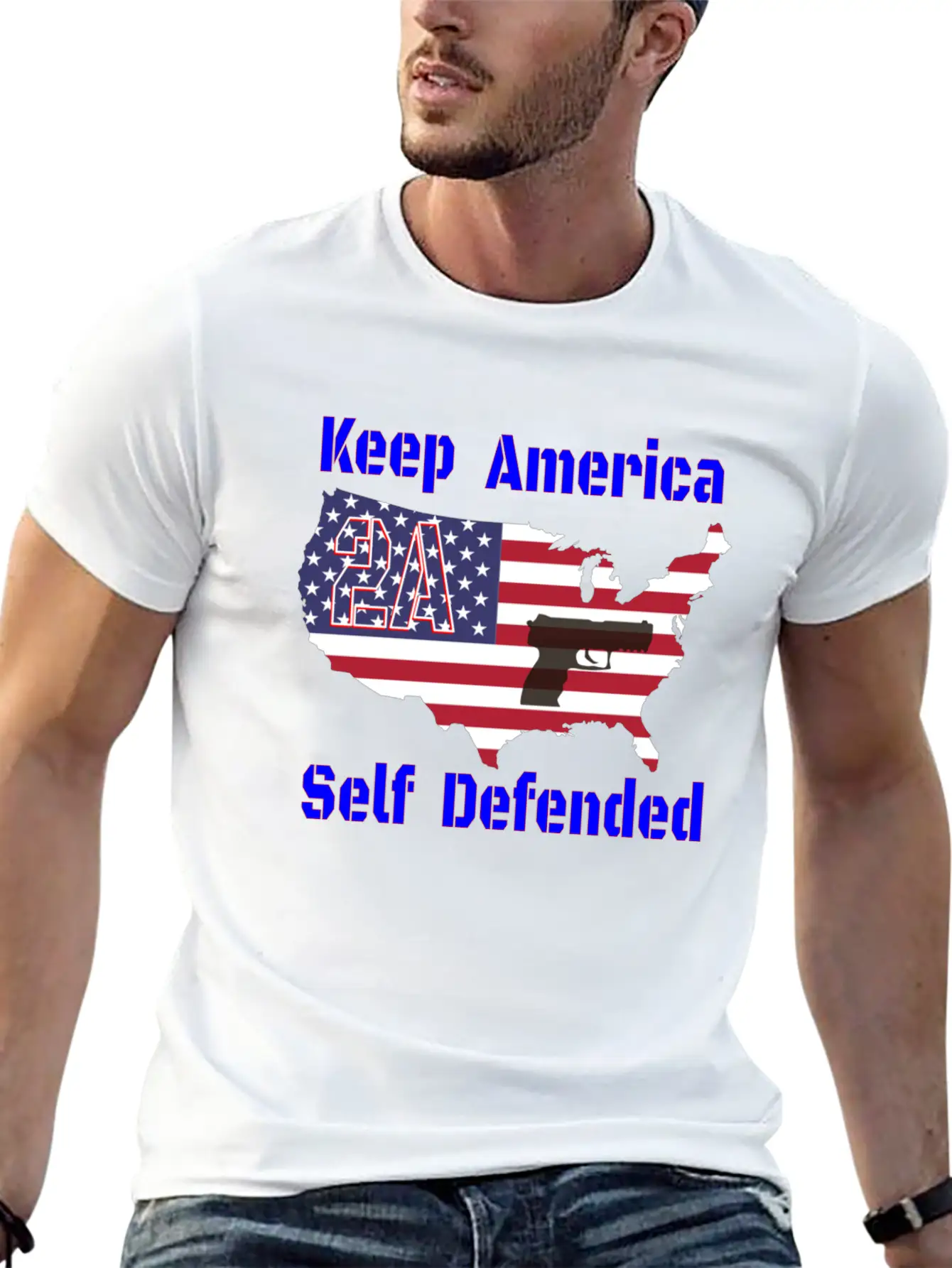 2A Keep America Self Defended Breathable Soft Cotton T-Shirt – Timeless Casual Look