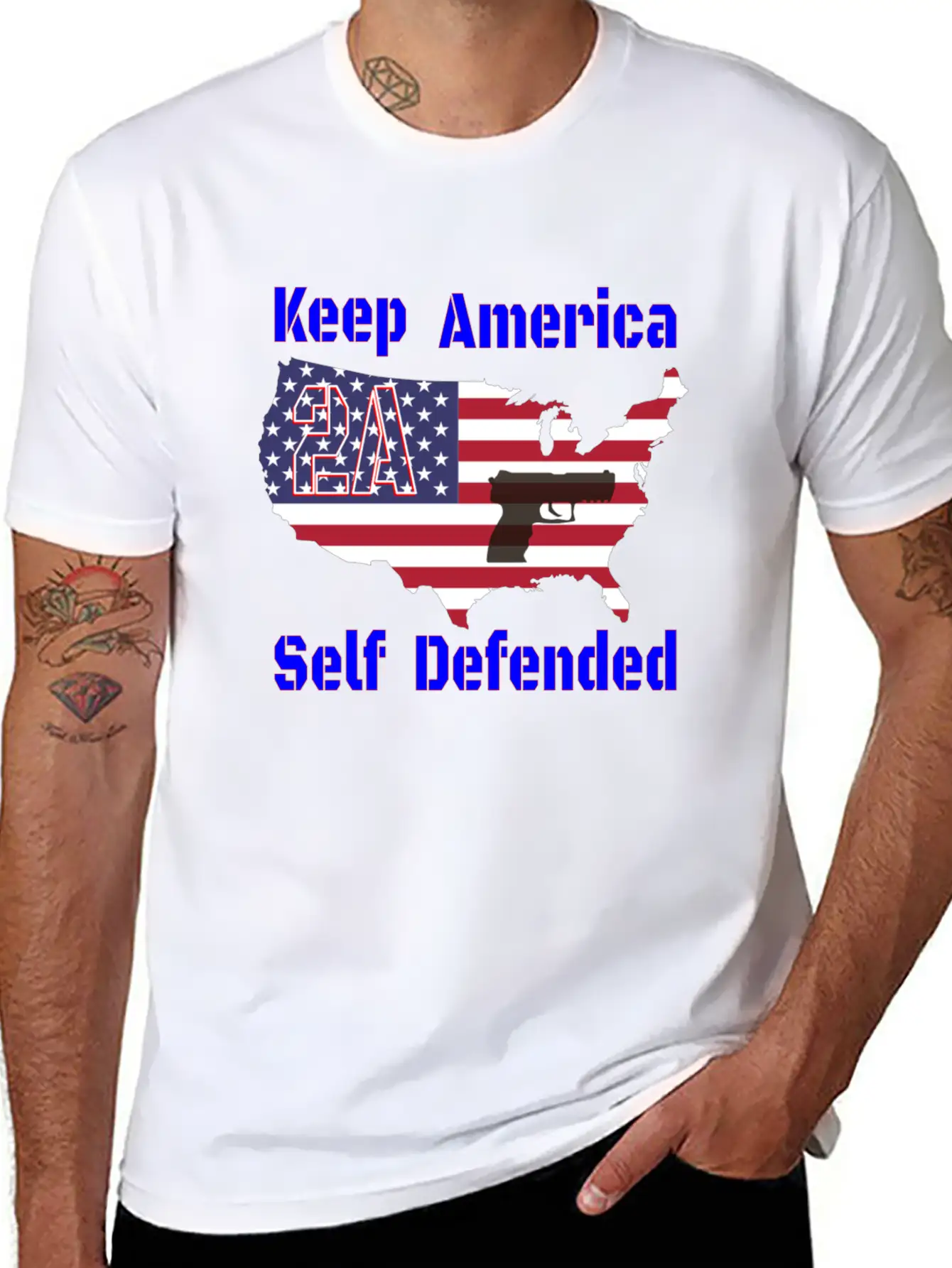 2A Keep America Self Defended Breathable Soft Cotton T-Shirt – Timeless Casual Look