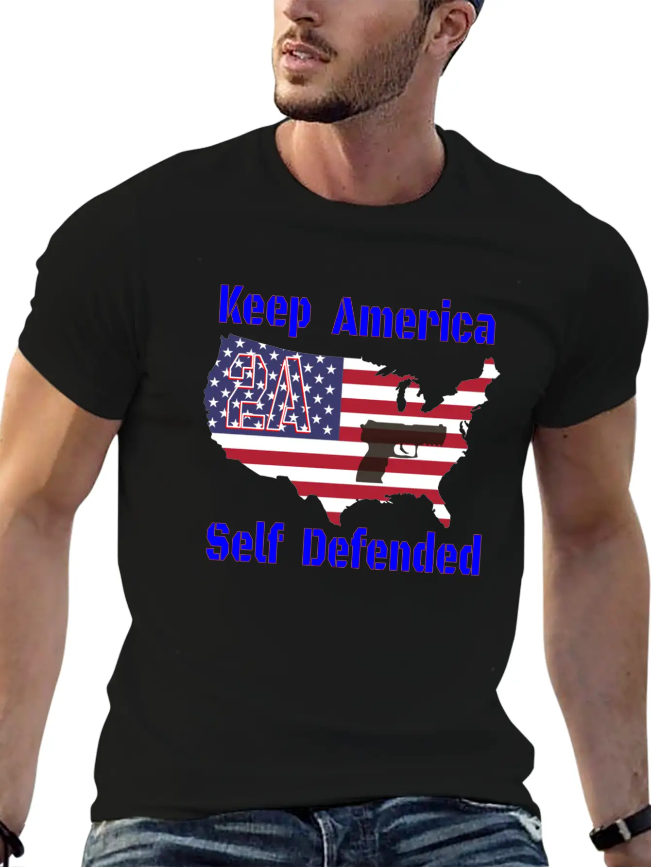 2A Keep America Self Defended Breathable Soft Cotton T-Shirt – Timeless Casual Look