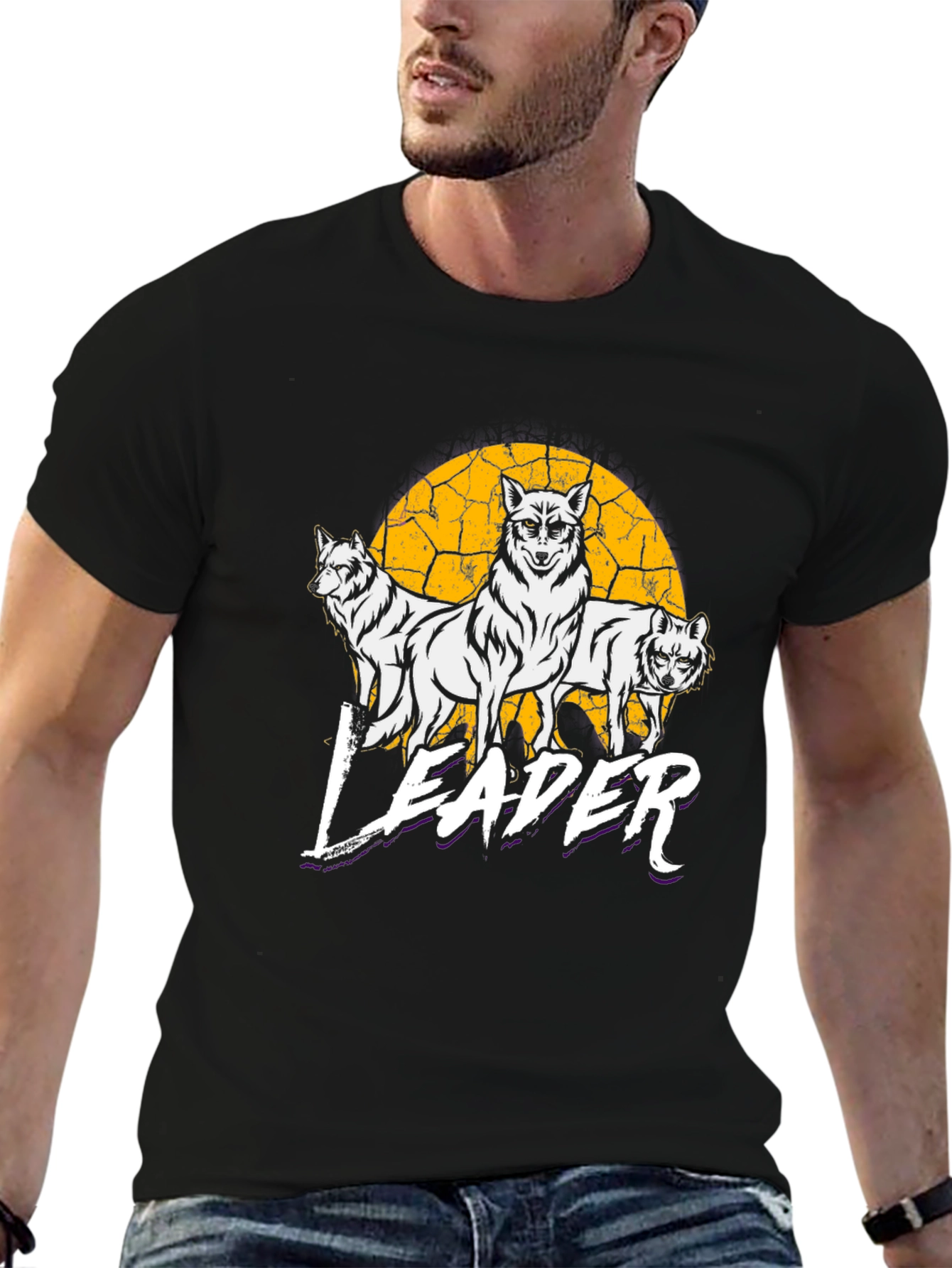 Wolf Pack Leader Graphic Tee - Black