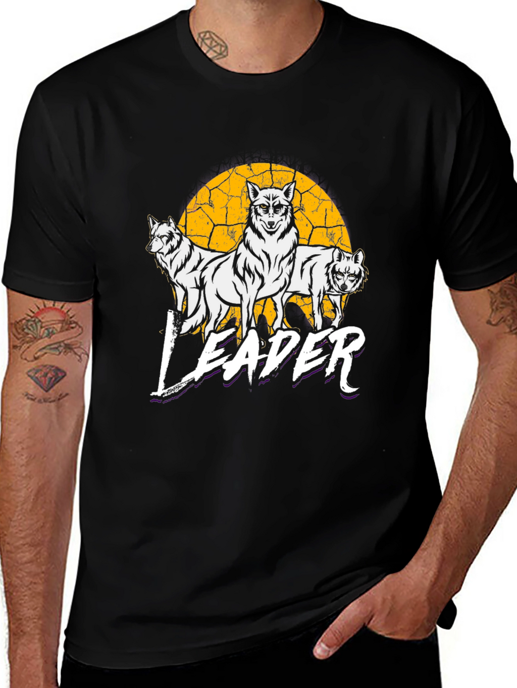 Wolf Pack Leader Graphic Tee - Black