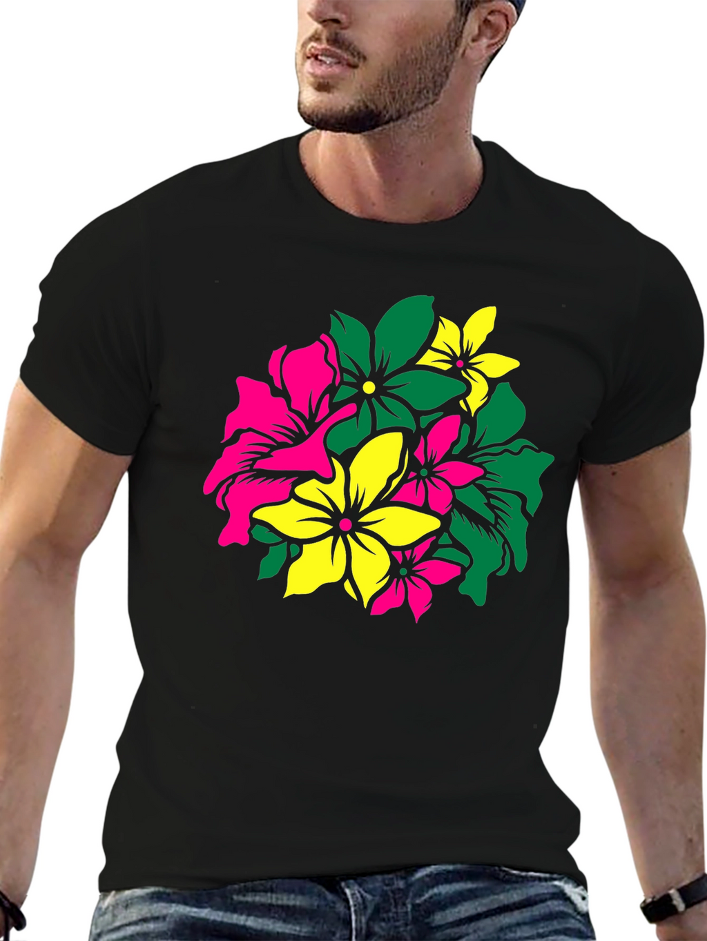 Floral Graphic Tee - Vivid Flower Design