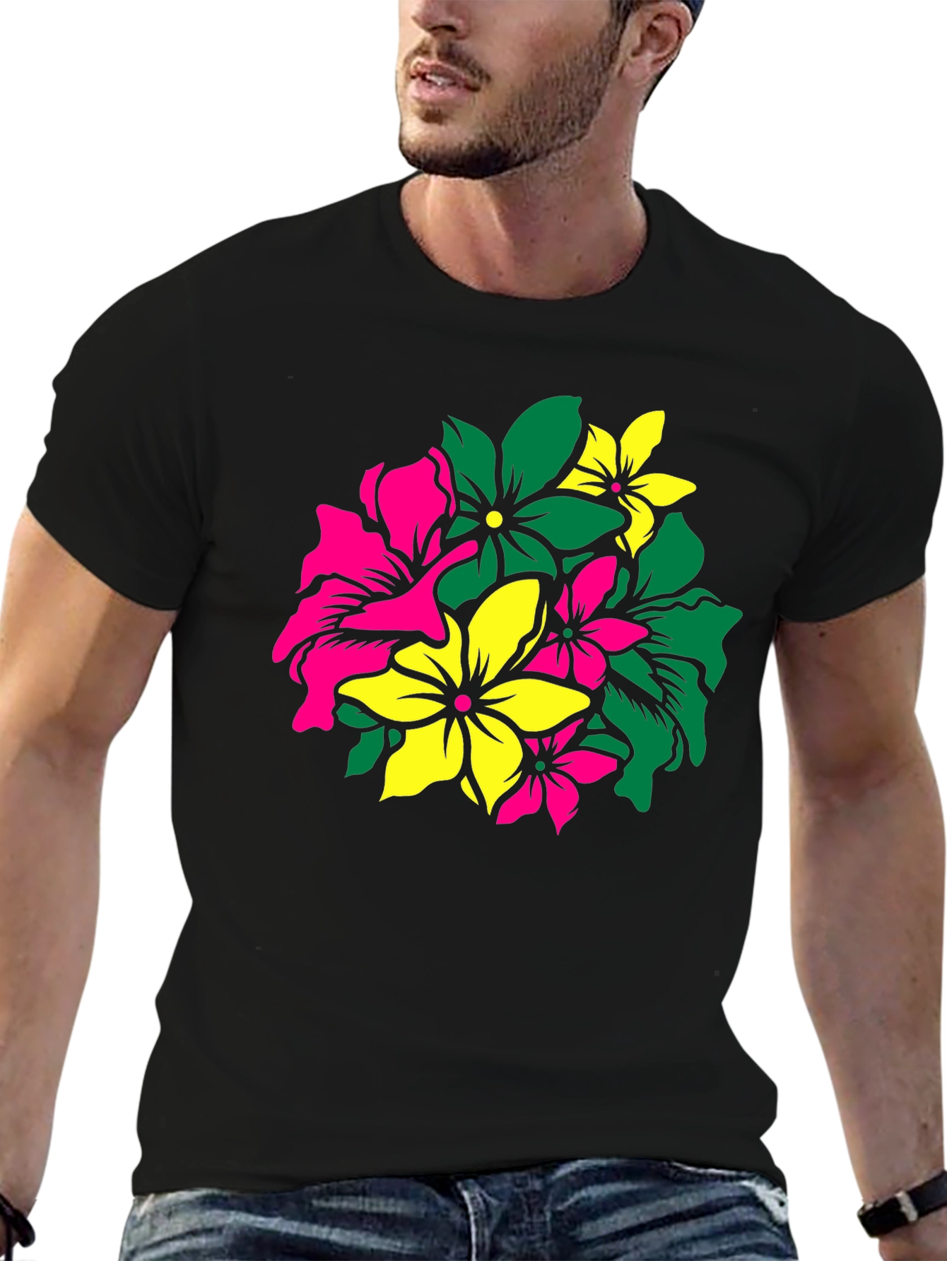 Floral Graphic Tee - Vivid Flower Design