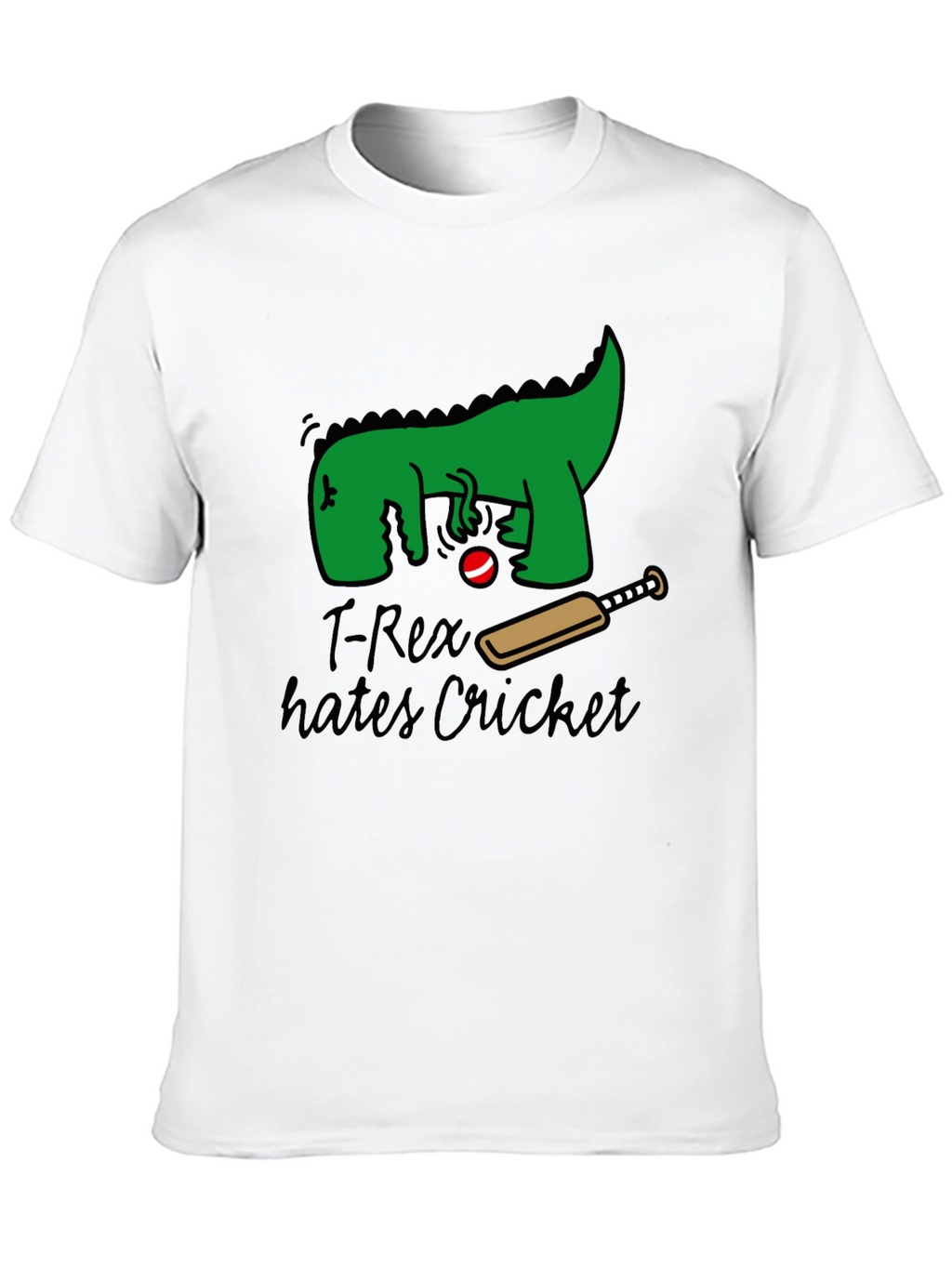 T-Rex Hates Cricket Graphic T-Shirt - Black