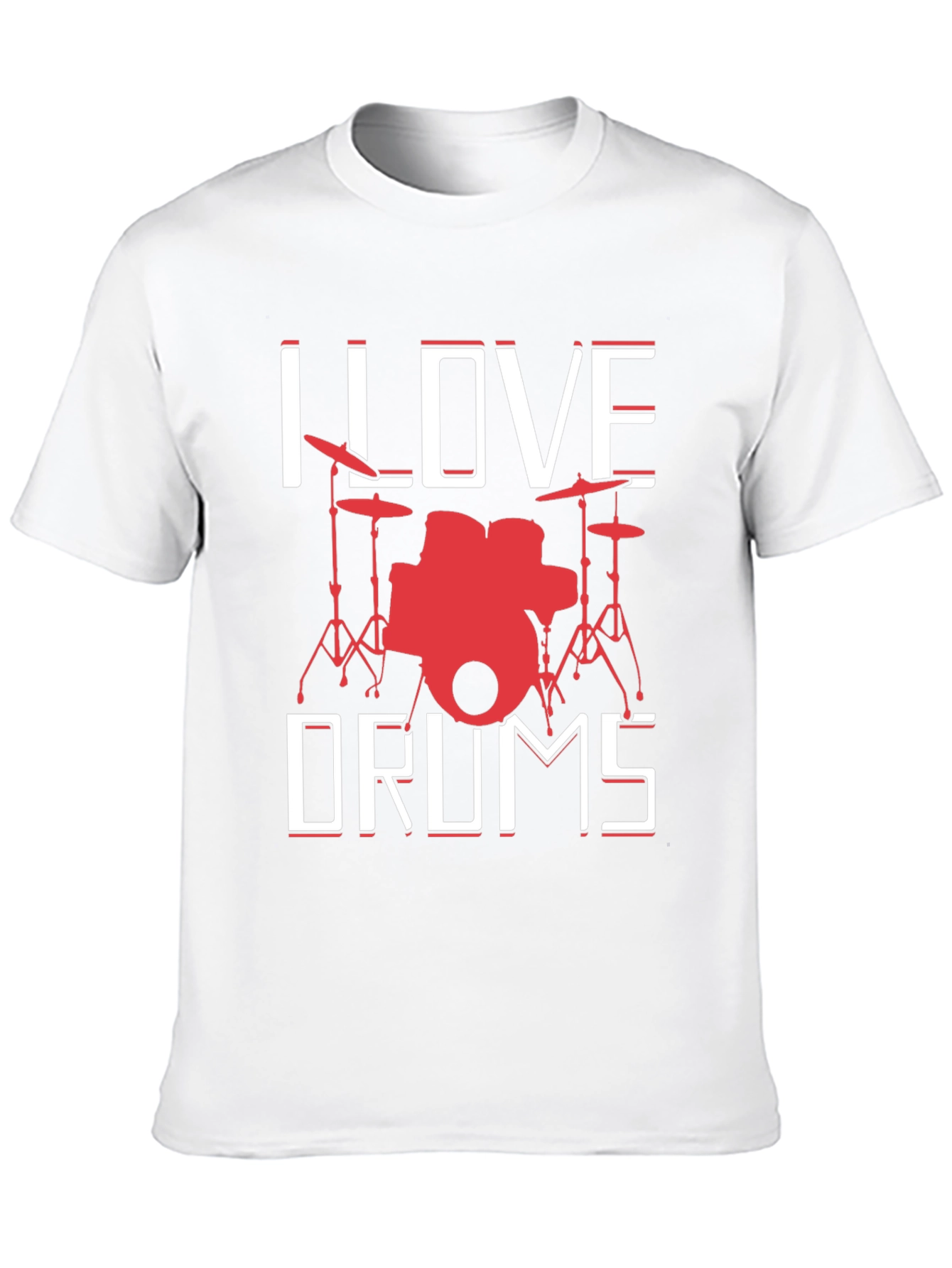 I Love Drums Graphic Tee - Music Lover T-Shirt