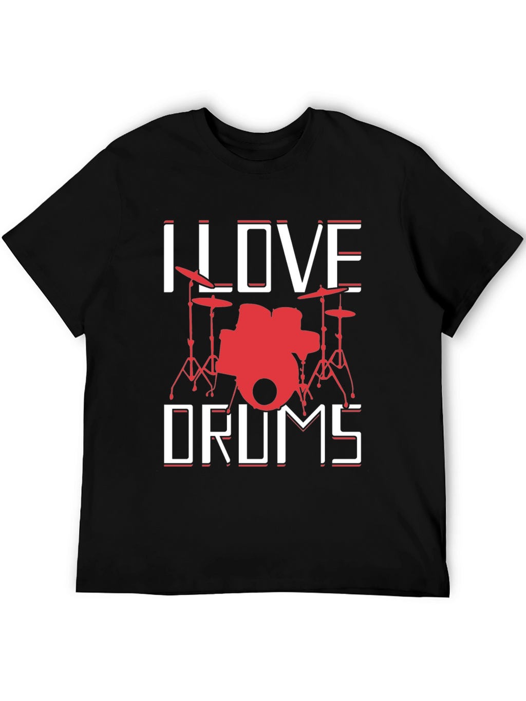I Love Drums Graphic Tee - Music Lover T-Shirt