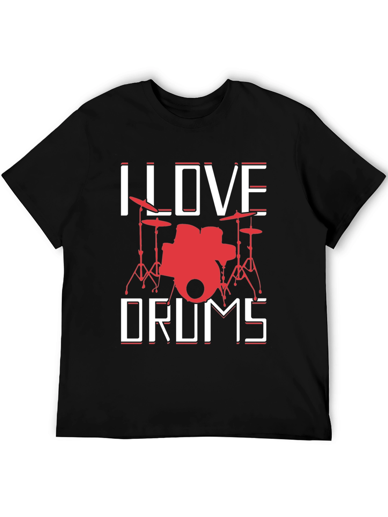 I Love Drums Graphic Tee - Music Lover T-Shirt