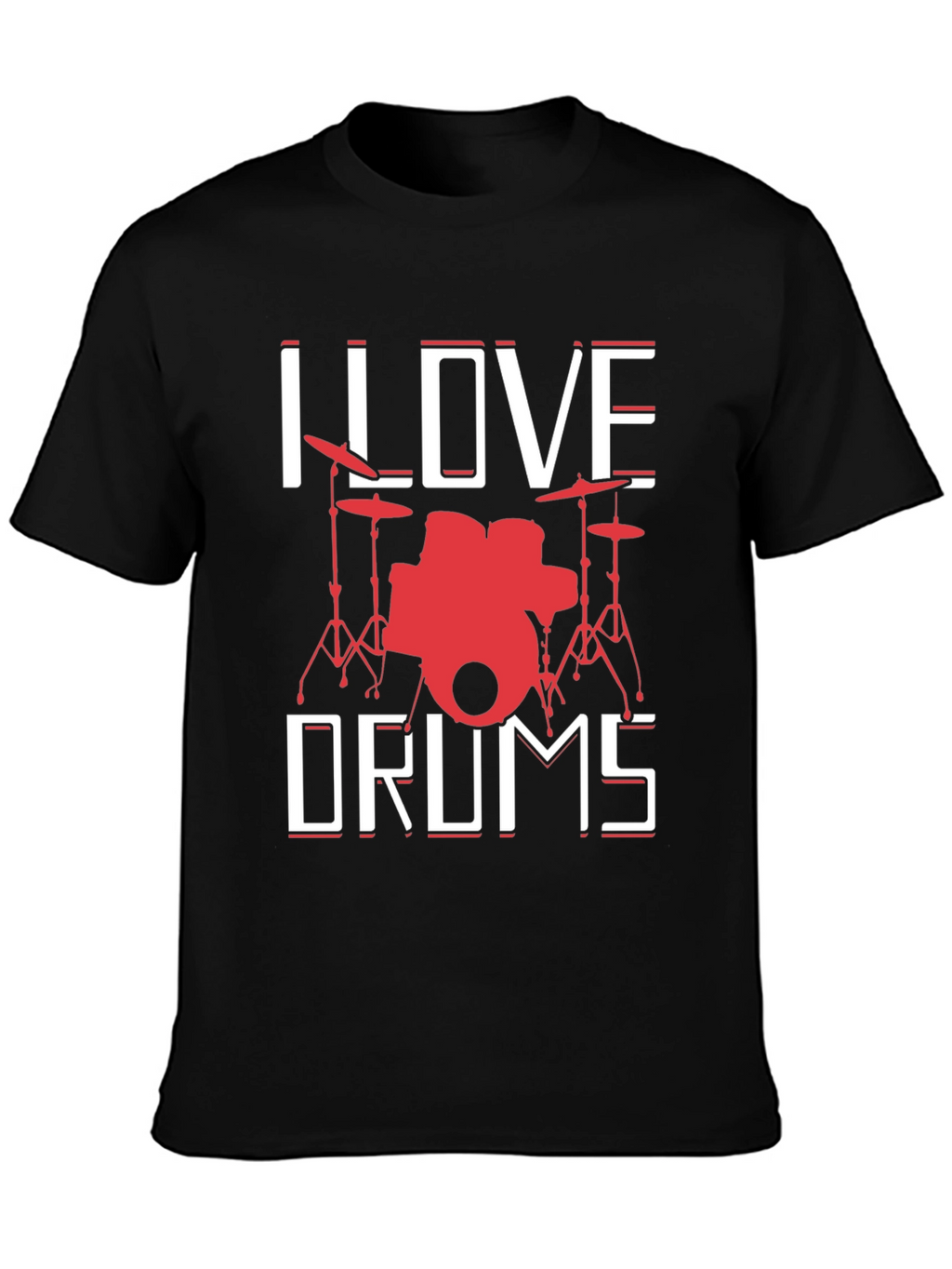 I Love Drums Graphic Tee - Music Lover T-Shirt