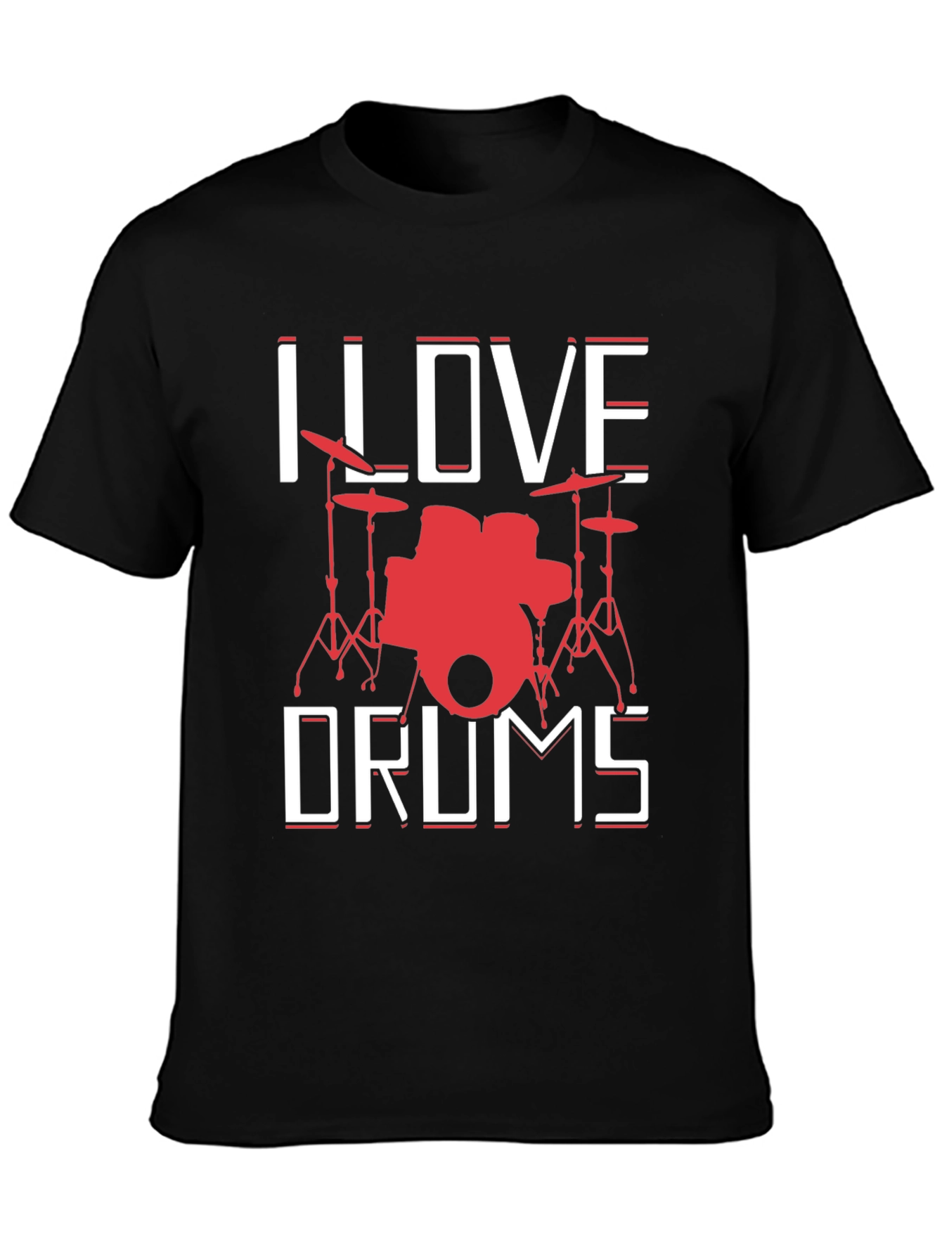 I Love Drums Graphic Tee - Music Lover T-Shirt