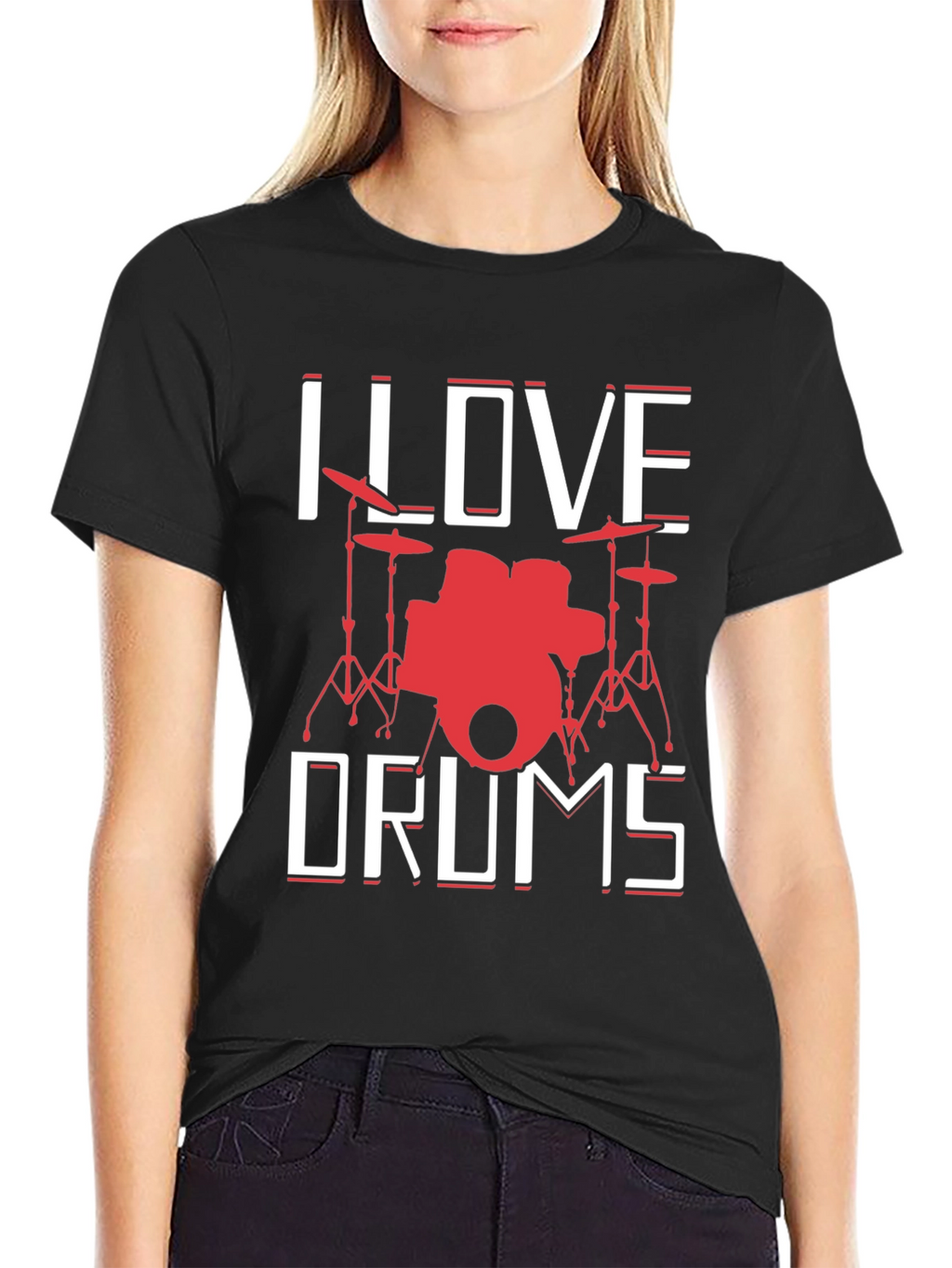 I Love Drums Graphic Tee - Music Lover T-Shirt