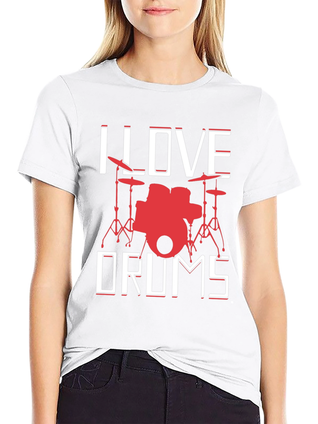 I Love Drums Graphic Tee - Music Lover T-Shirt