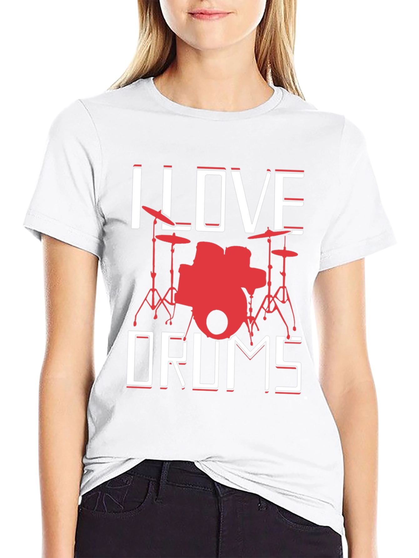 I Love Drums Graphic Tee - Music Lover T-Shirt