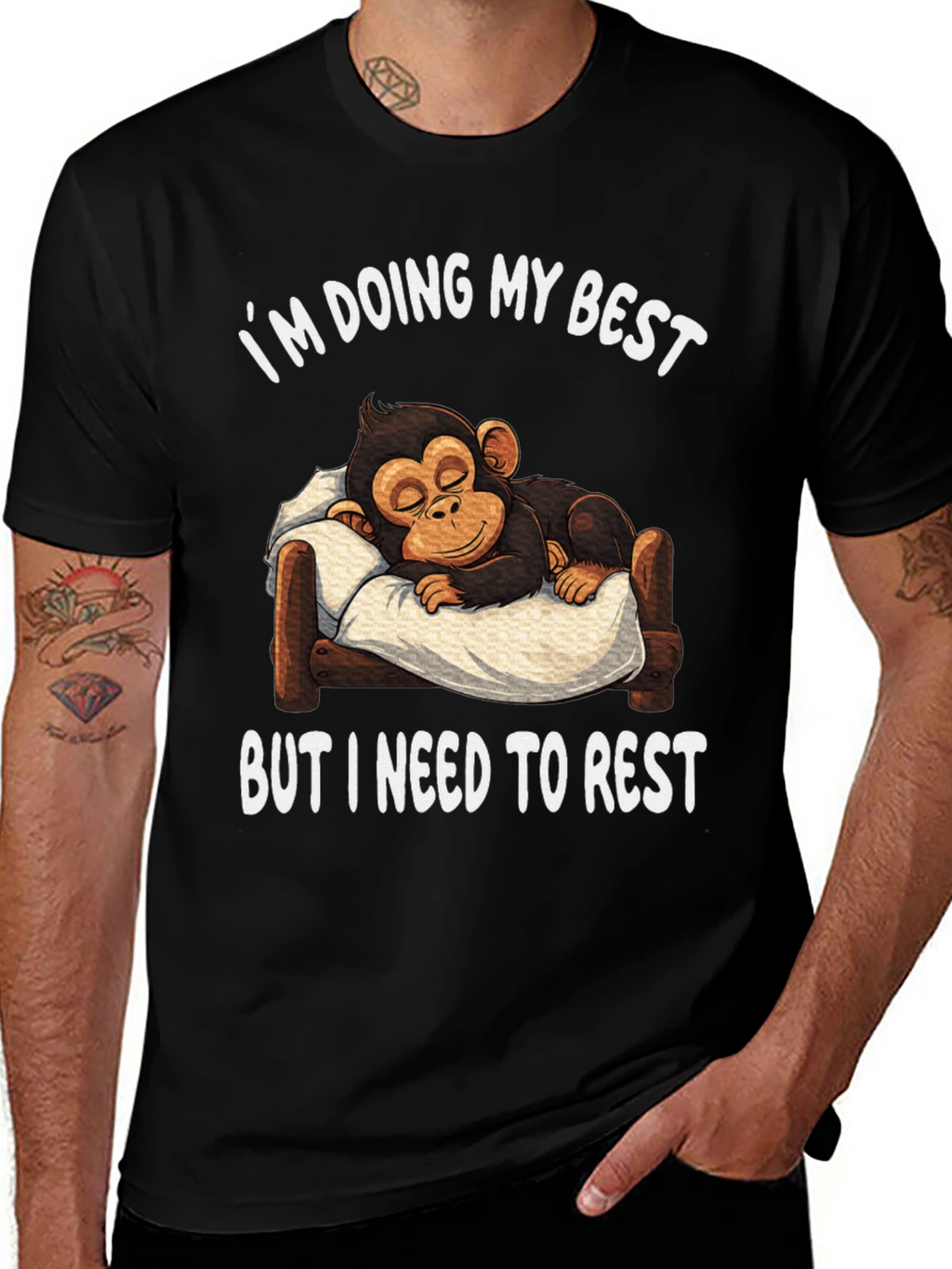 Funny Monkey I Need to Rest T-Shirt