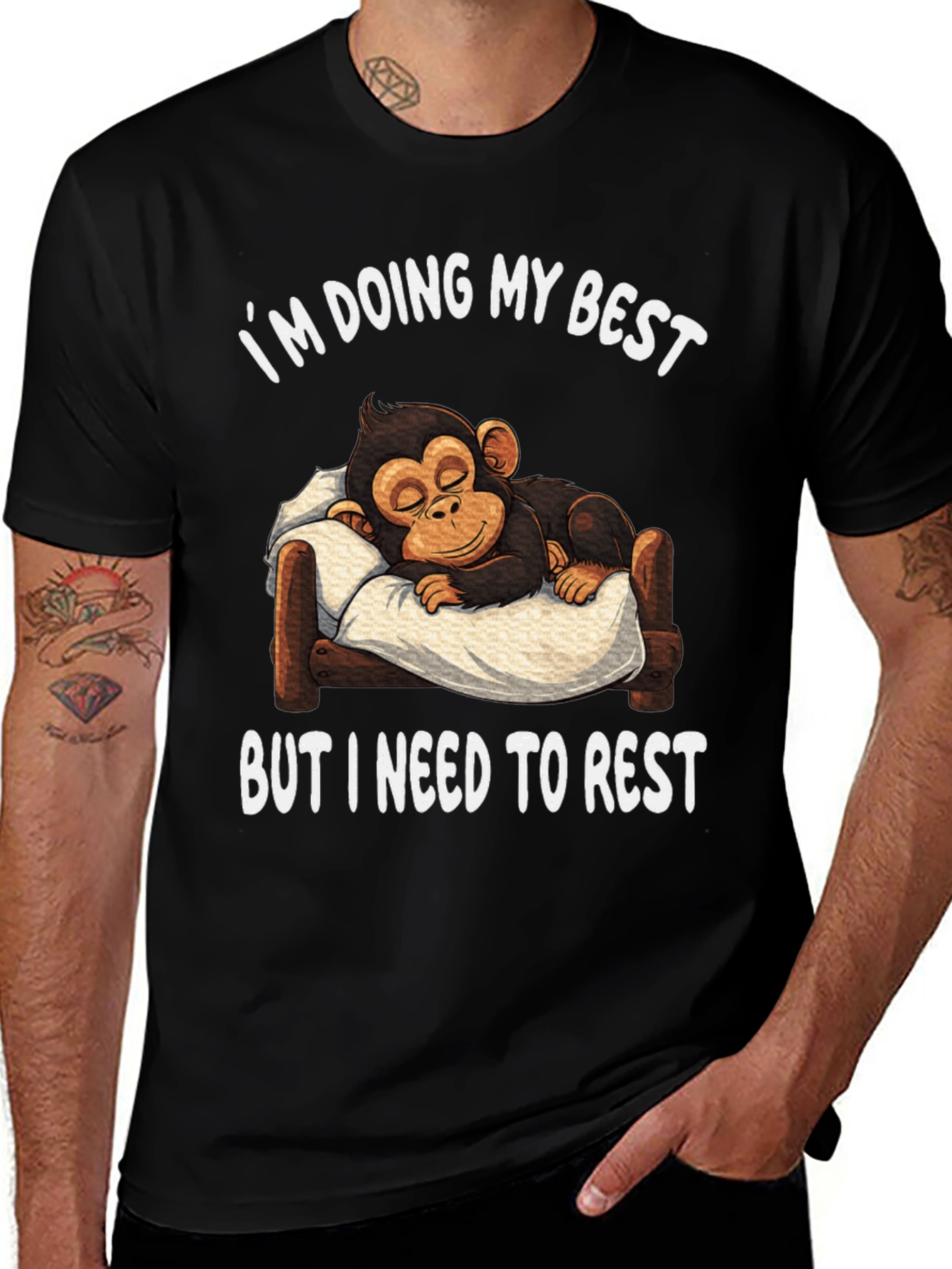 Funny Monkey I Need to Rest T-Shirt