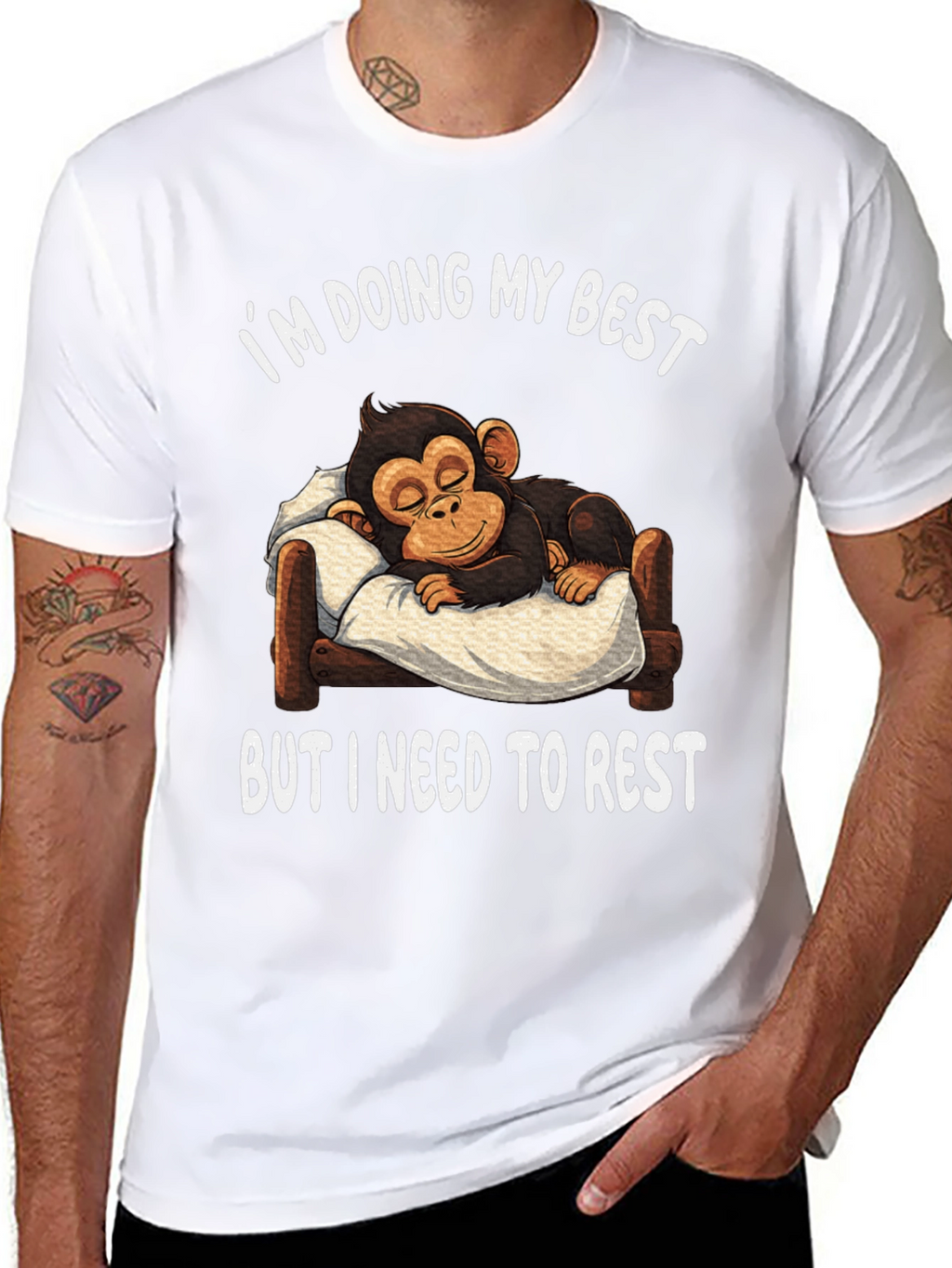 Funny Monkey I Need to Rest T-Shirt
