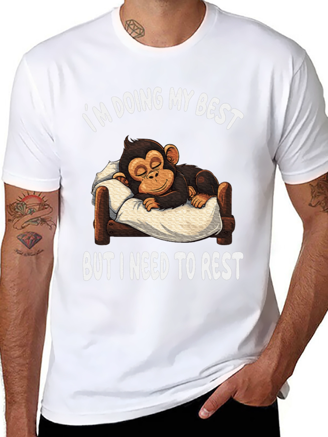 Funny Monkey I Need to Rest T-Shirt