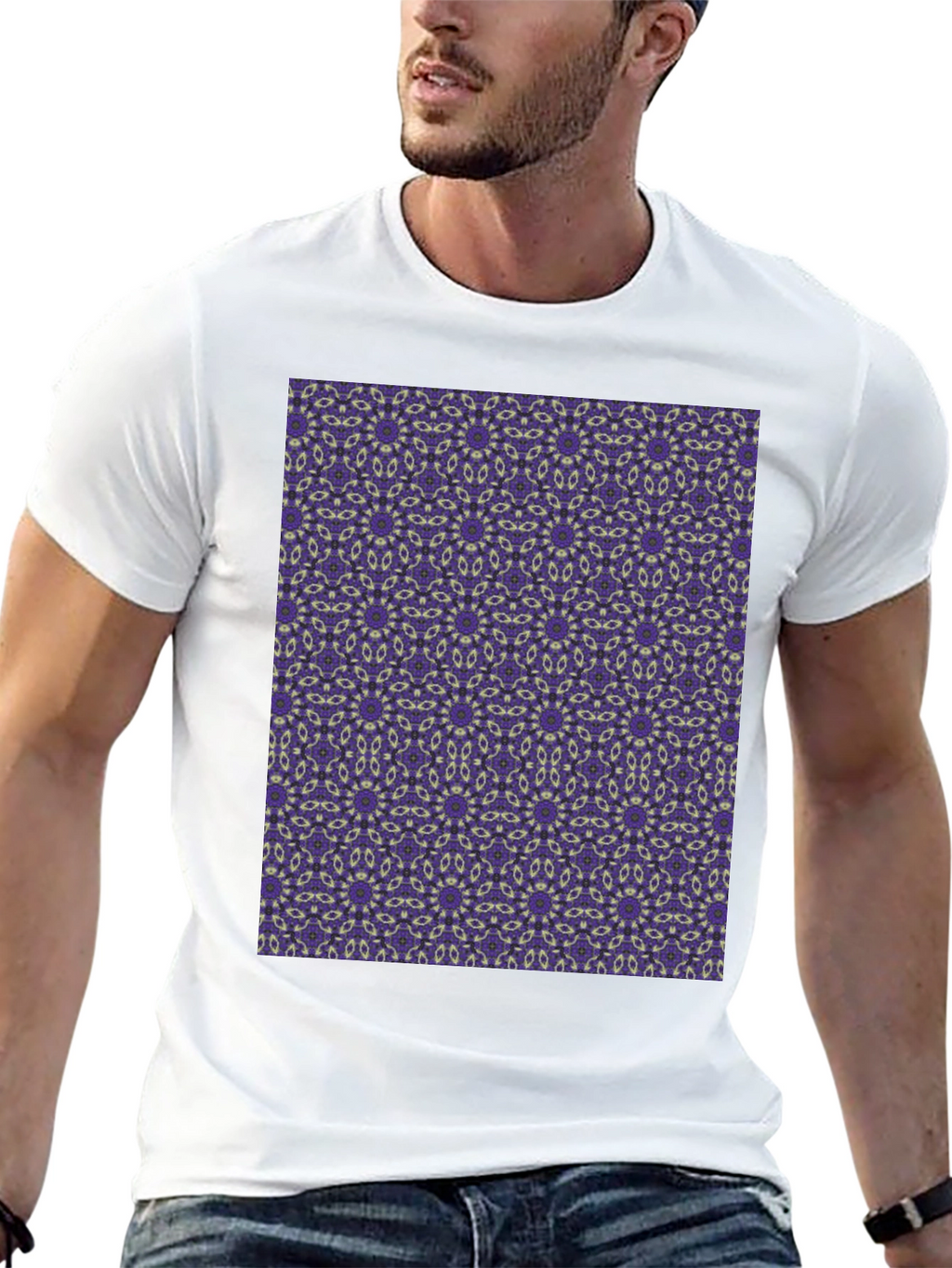 Patterned Black T-Shirt