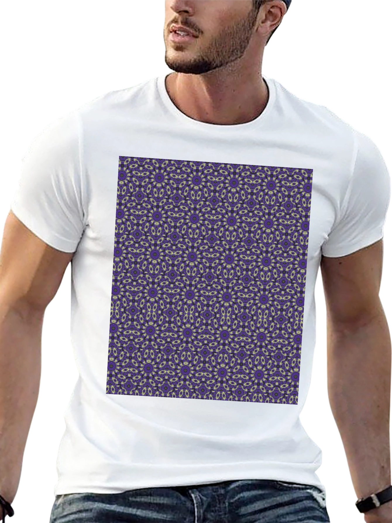 Patterned Black T-Shirt