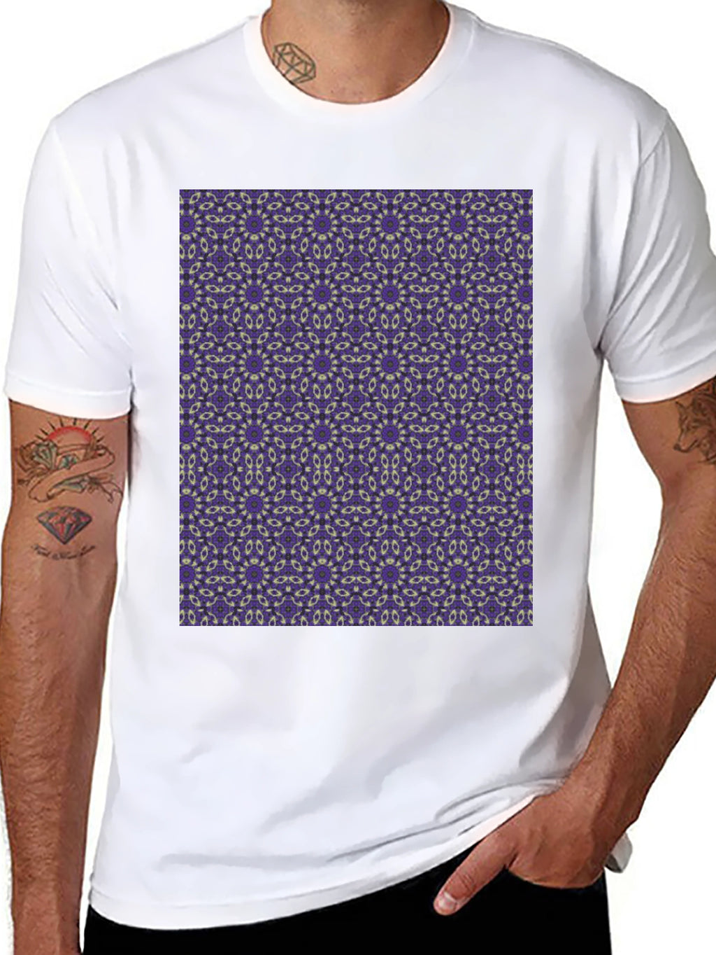 Patterned Black T-Shirt