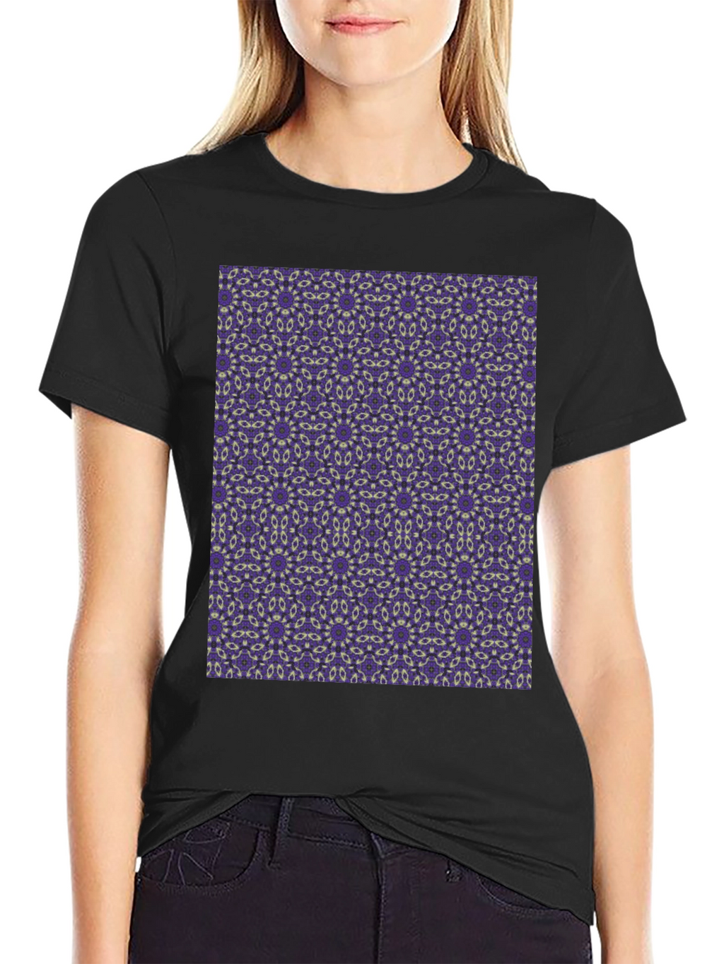 Patterned Black T-Shirt