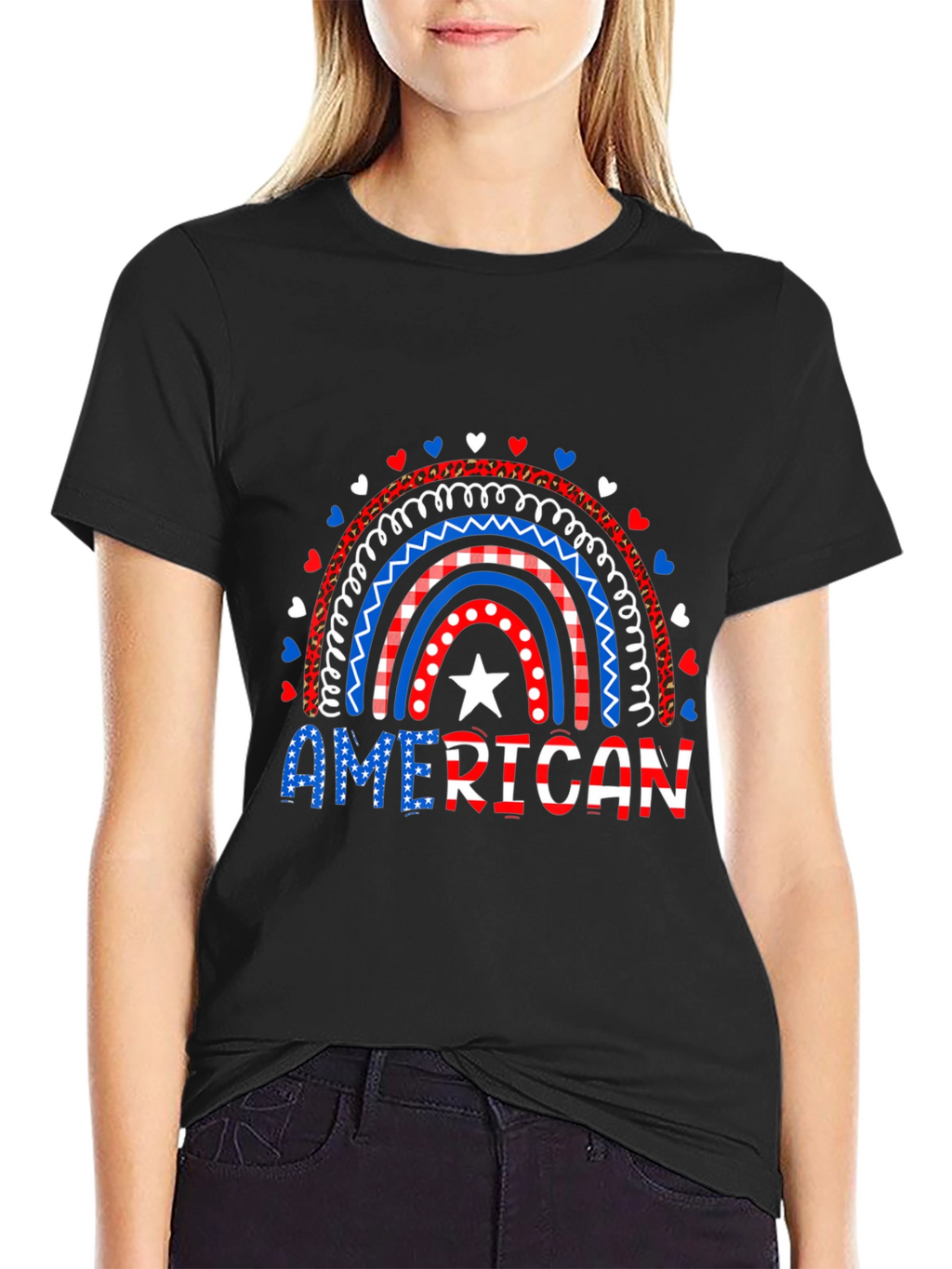 Patriotic American Rainbow Graphic Tee
