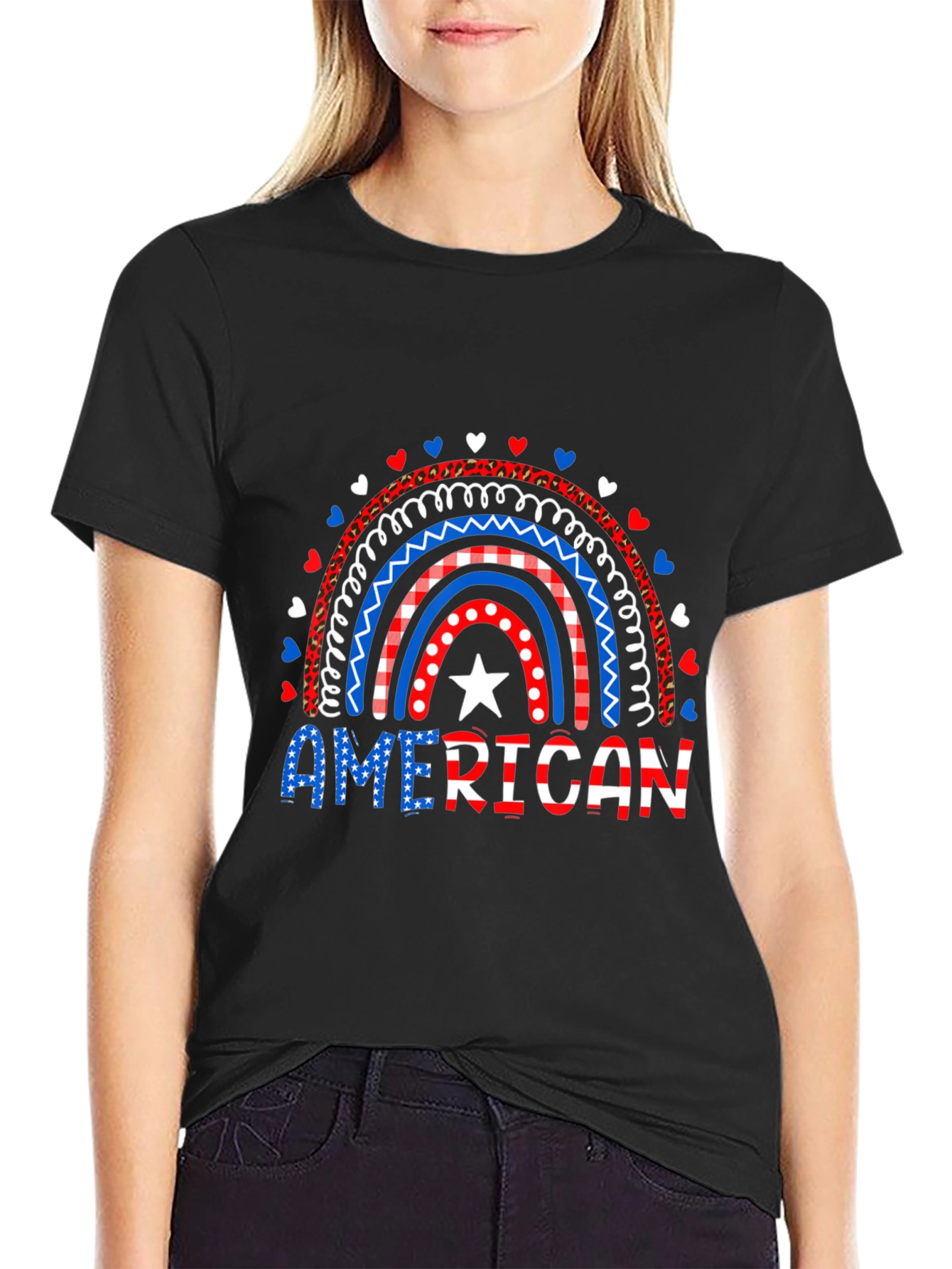 Patriotic American Rainbow Graphic Tee