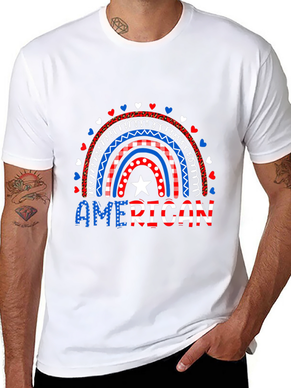 Patriotic American Rainbow Graphic Tee