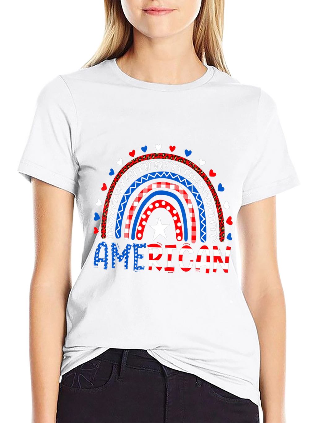Patriotic American Rainbow Graphic Tee