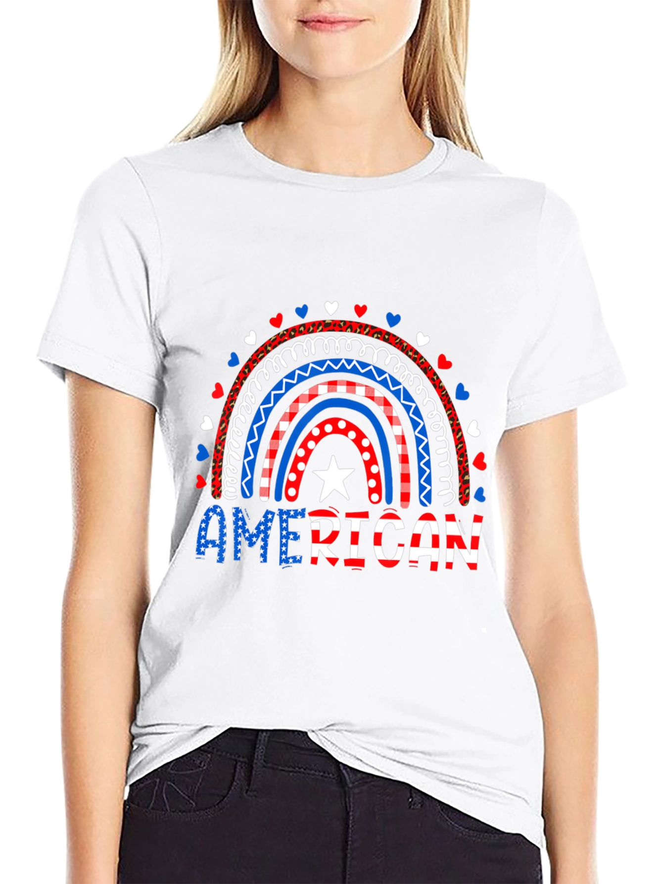 Patriotic American Rainbow Graphic Tee