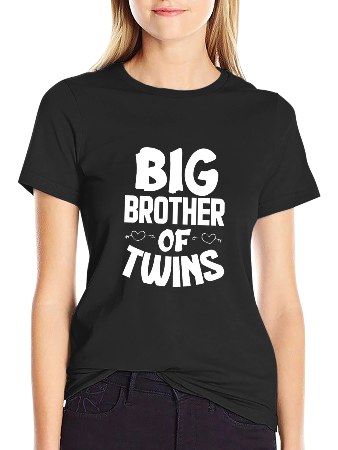 Big Brother of Twins Graphic Tee - Black Cotton T-Shirt